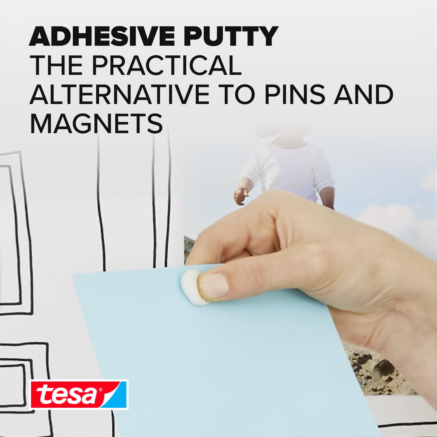 tesa UK Universal Adhesive Putty Alternative to Tacks and Pins, White, Pack of 80 2