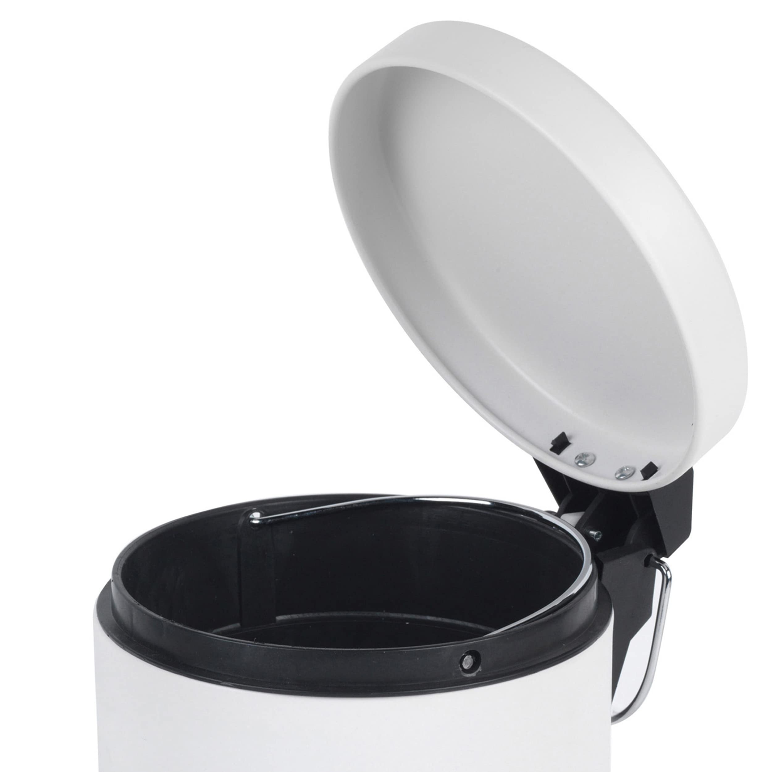 Beldray 3L Round Pedal Bin - Small Stainless Steel Waste Bin with Soft Close Lid | White | LA038098WHT 9