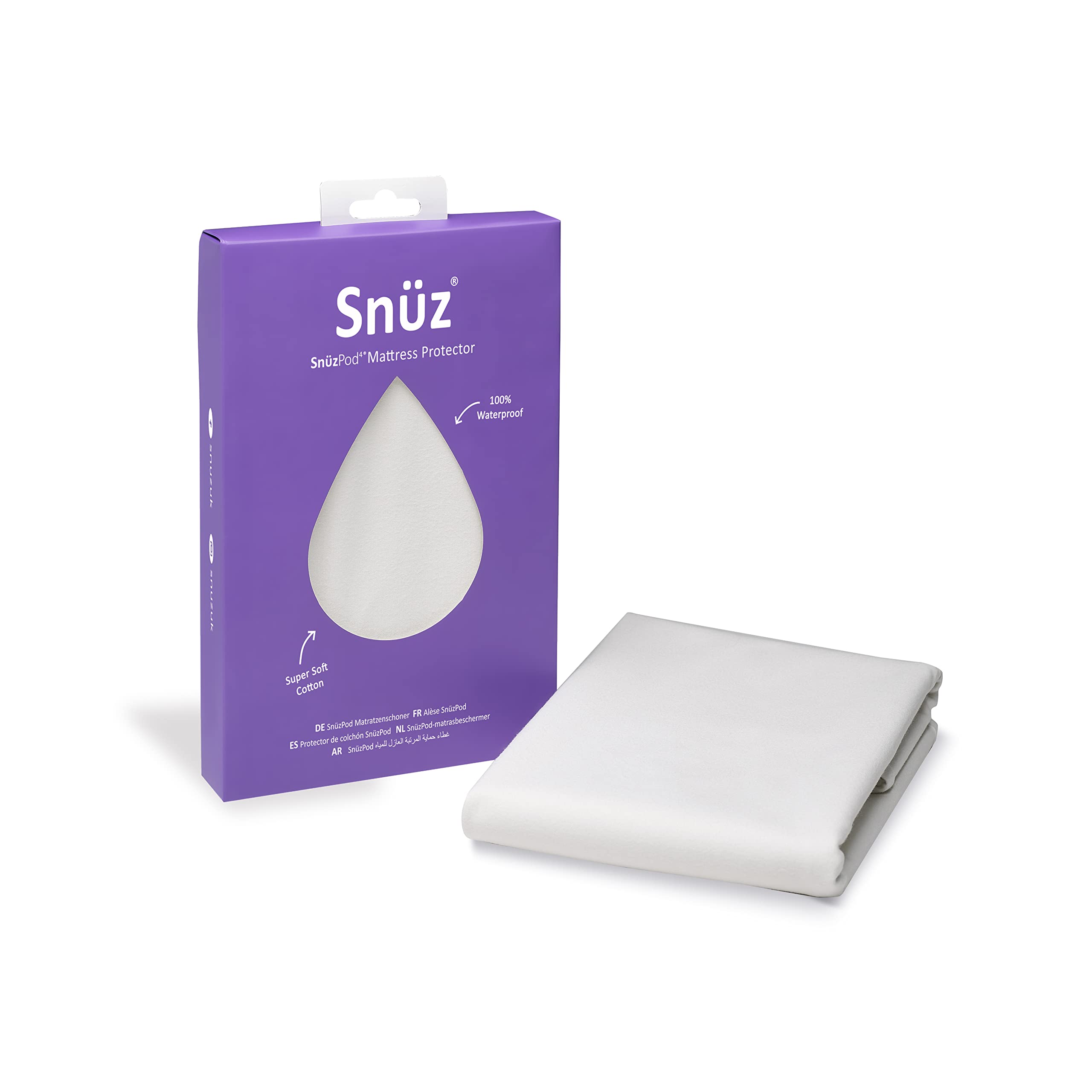 Snuz SnuzPod 4 Waterproof Mattress Protector - 40 x 75.5cm - 100% Brushed Cotton 4