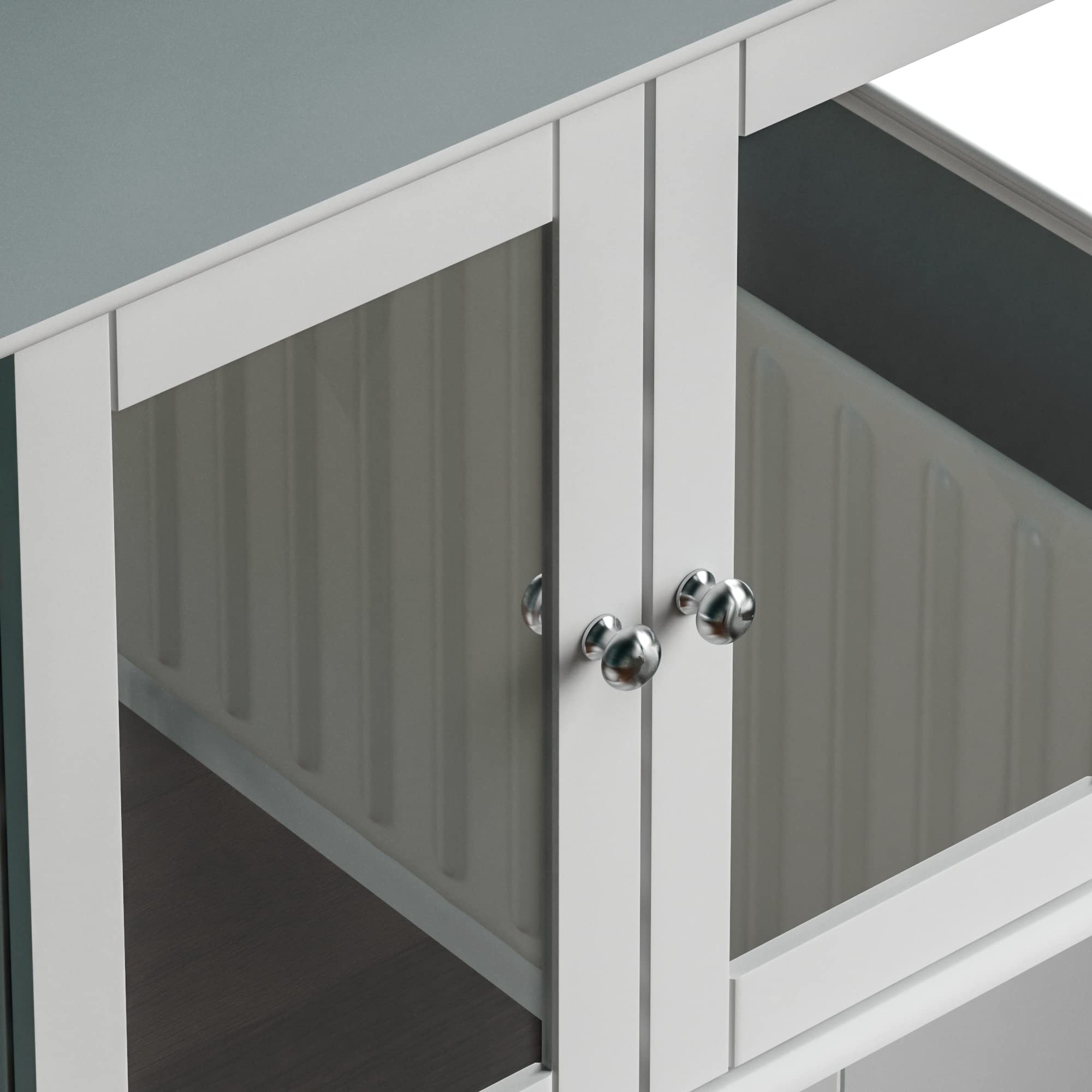 Bath Vida Priano Double Door Mirrored Wall Cabinet Storage Cupboard | White | H 47 x W 57 x D 18 cm 4