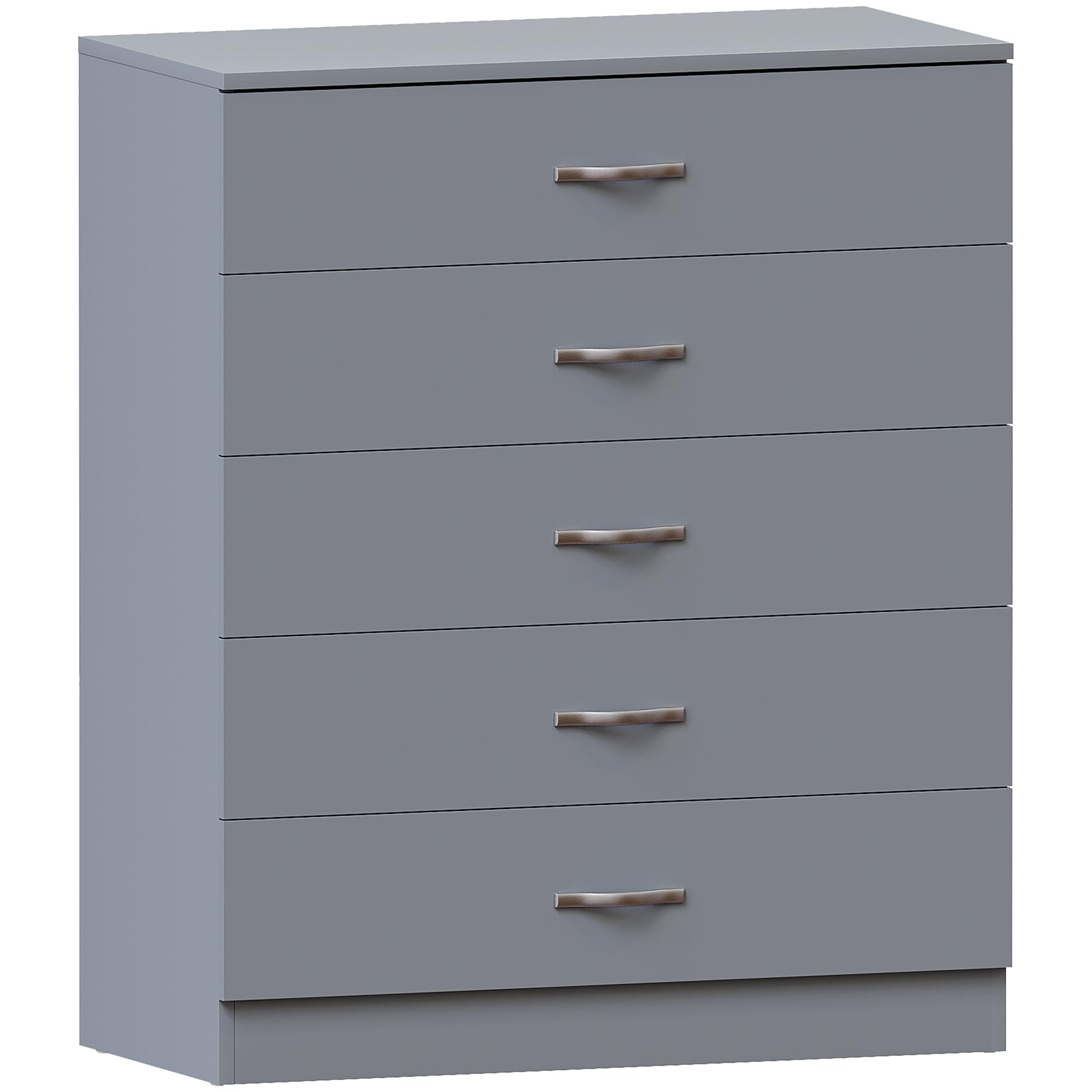 Vida Designs Riano 5 Drawer Chest of Drawers - Grey | Metal Handles & Runners | MDF/Chipboard Construction 1