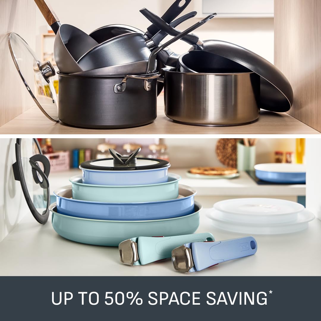 Tefal Ingenio Blue 11-Piece Non-Stick Pan Set | Induction Compatible | Stackable Design 3