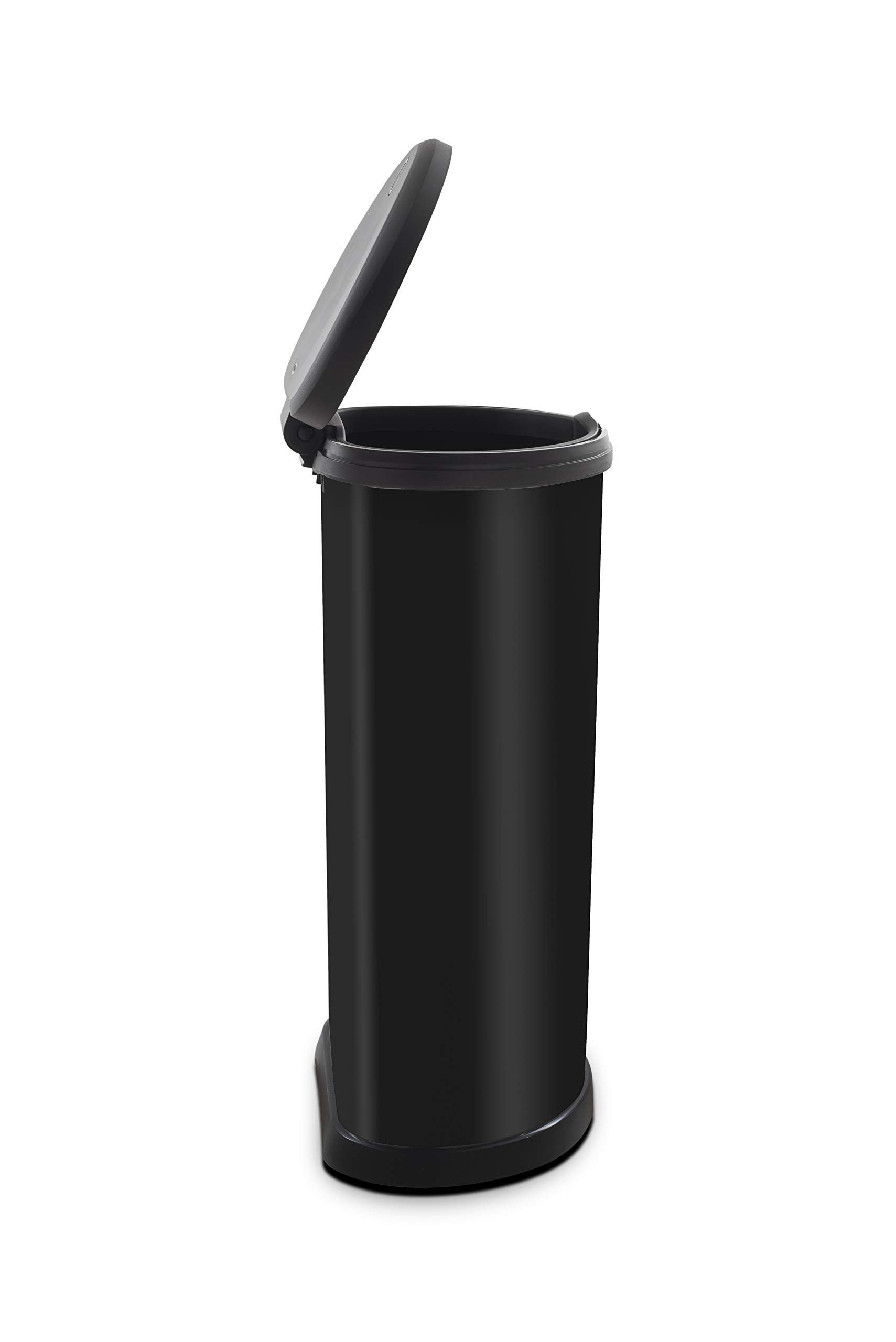 CURVER Metal Effect One Touch Deco Bin - 40 Litre Capacity | Recycled Plastic | Black 3