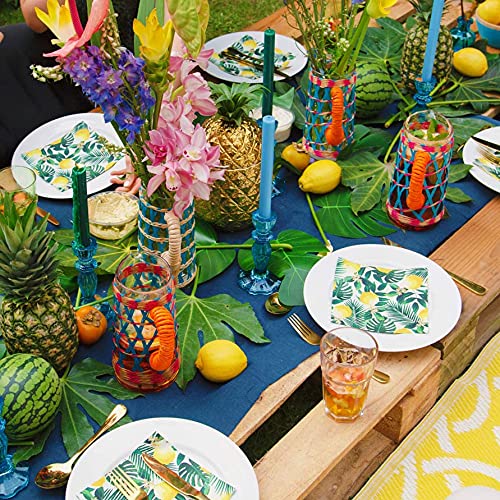 Talking Tables Pack of 20 Lemon Paper Napkins | 33cm x 33cm Tropical Serviettes for Summer Parties 7