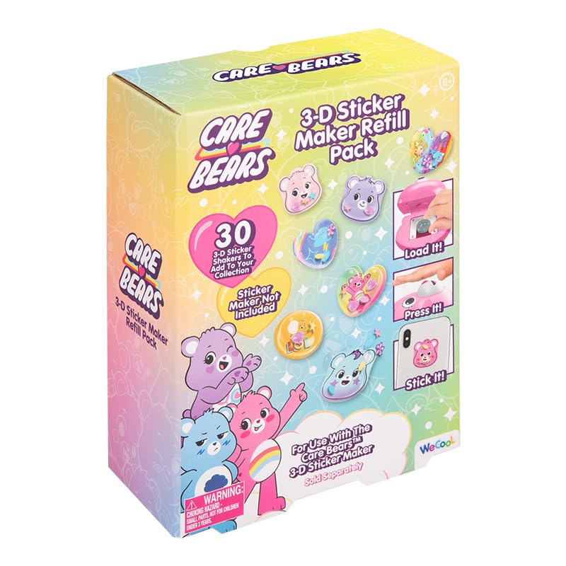 Paladone Care Bears 3D Sticker Maker Refill Pack - Create 30+ Shaker Stickers | 250+ Gems 1