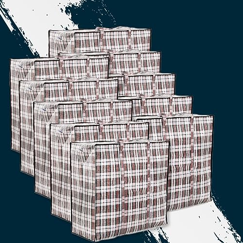 Zuvo Large Laundry Bags with Zip - 10 Pack, Waterproof, Durable Nylon Storage | 60x25x50cm 2