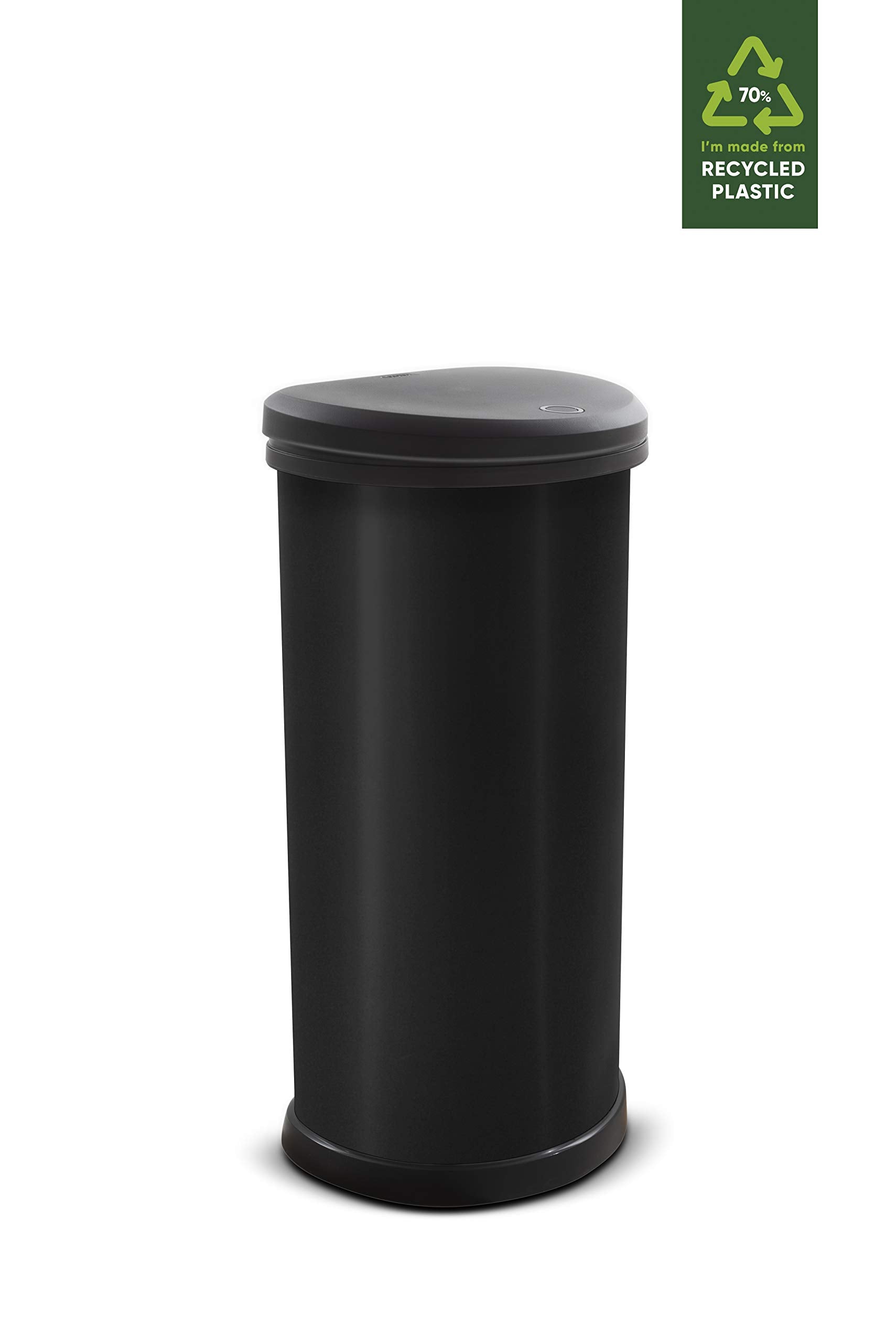 CURVER Metal Effect One Touch Deco Bin - 40 Litre Capacity | Recycled Plastic | Black 7