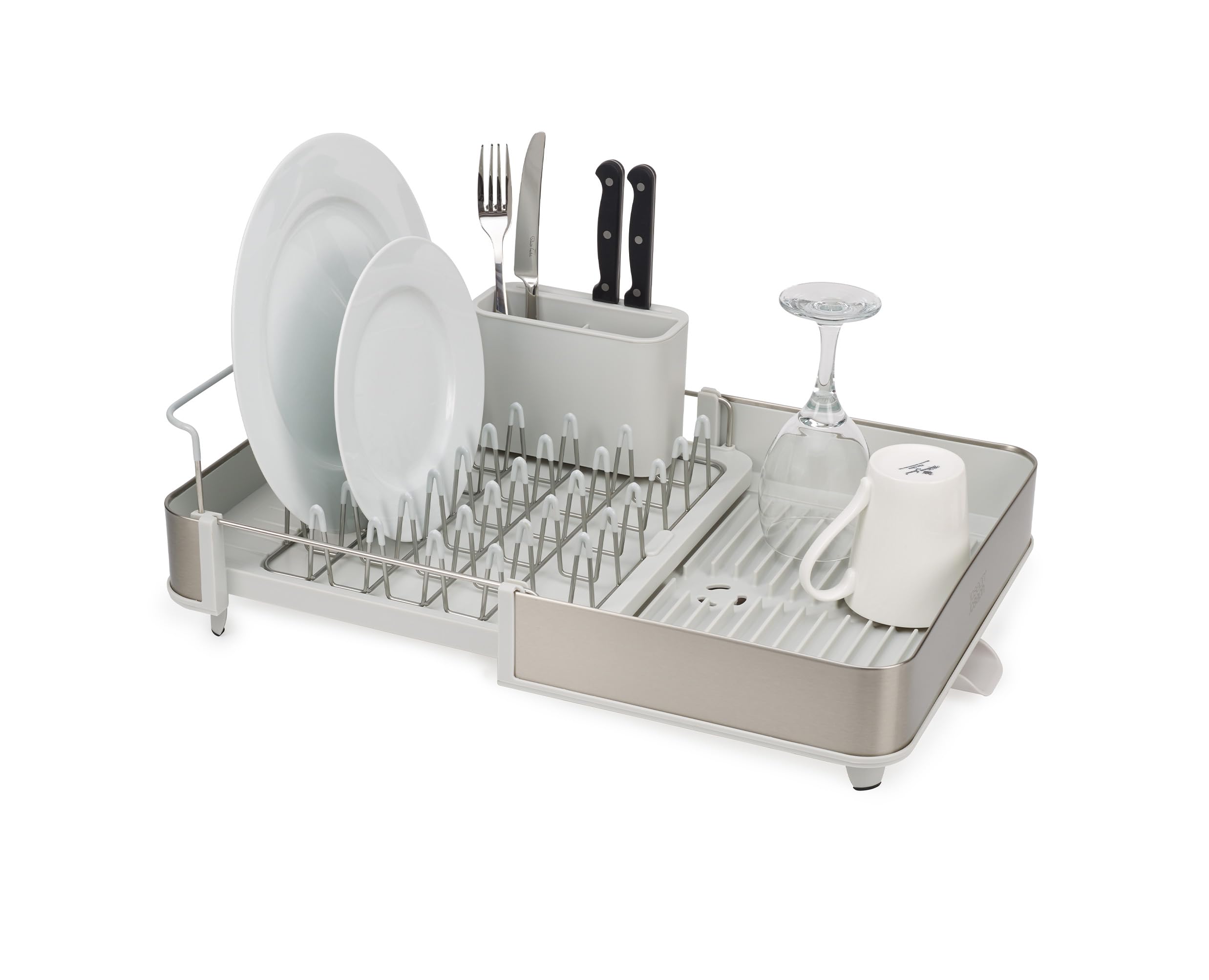Joseph Joseph Extend Steel Expandable Dish Drainer Rack | Stainless Steel | Movable Cutlery Holder 1