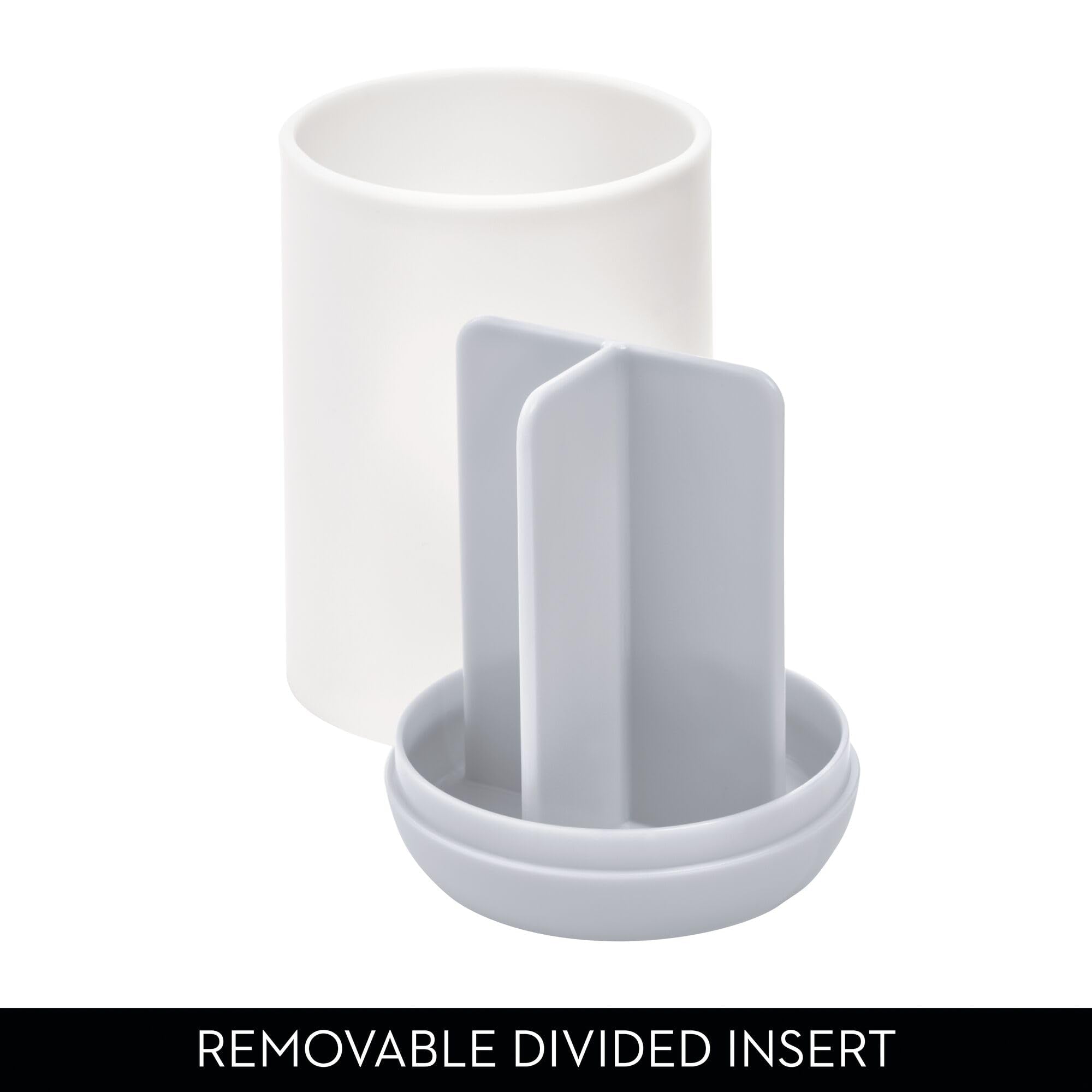 InterDesign Cade Toothbrush Holder - 3 Compartments, Plastic, White | 7.6 cm x 7.6 cm x 11.4 cm 4