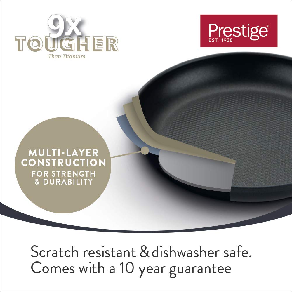 Prestige Egg Poacher Pan - 20cm Induction Frying Pan with 4 Non Stick Inserts | Dishwasher Safe 4