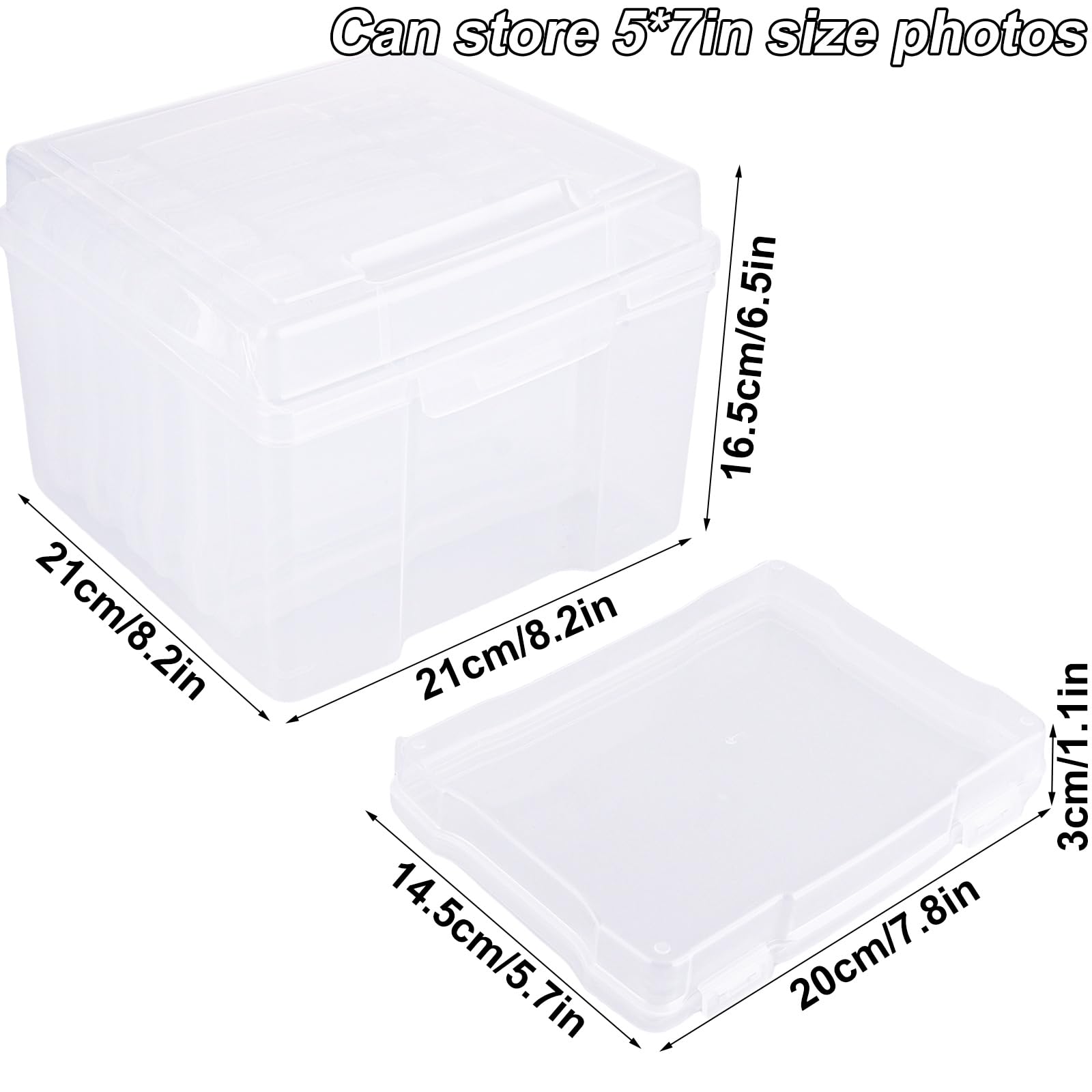 ASelected Plastic Photo Storage Box - Stackable, Transparent, Multi-Functional | 7 Items Total 2