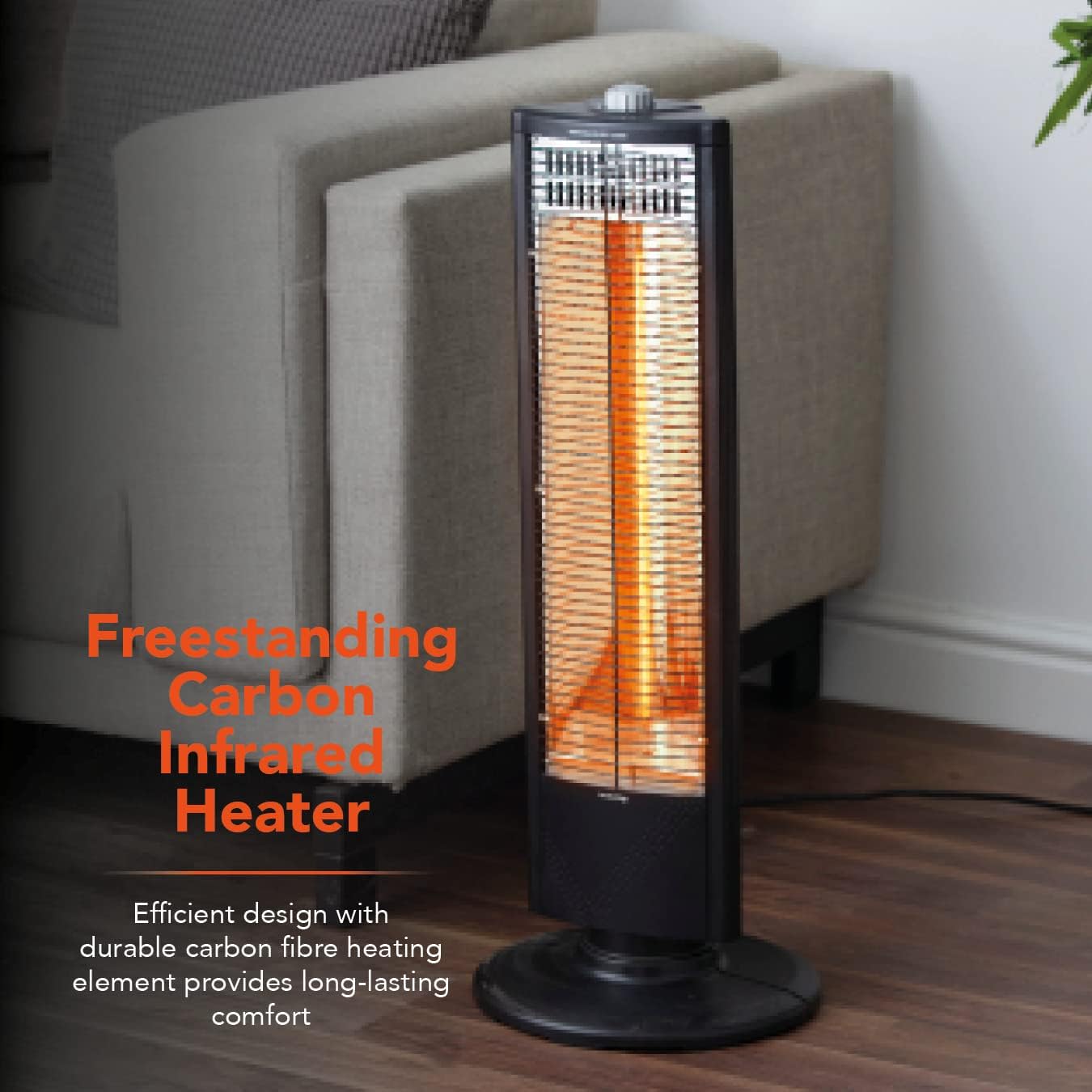 Warmlite WL42013 Freestanding Carbon Infrared Heater - 1000W, Oscillation, Overheat Protection 3