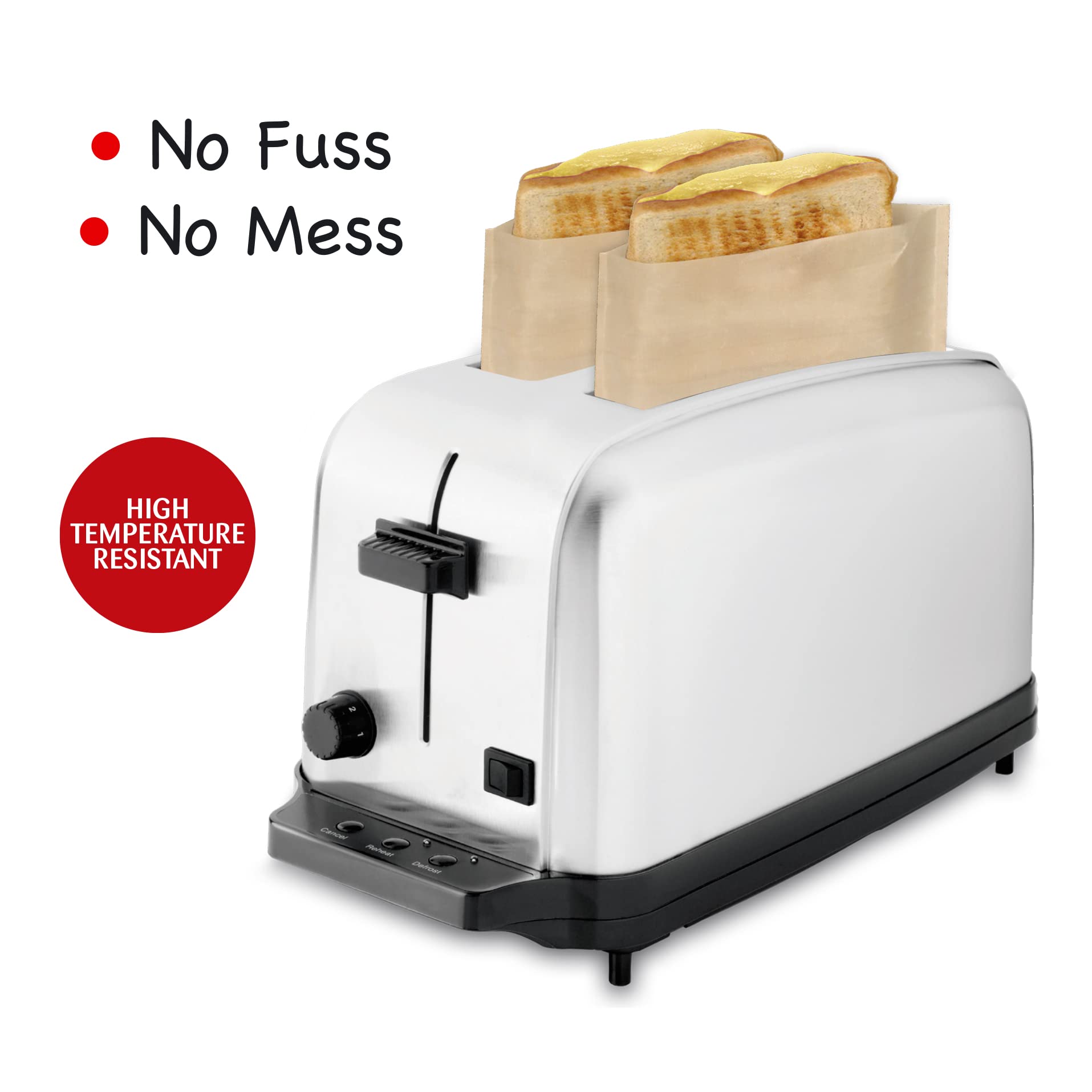 Sealapack Reusable Plastic Toaster Bags (2 Pack) - Silver | SAP010-24 4