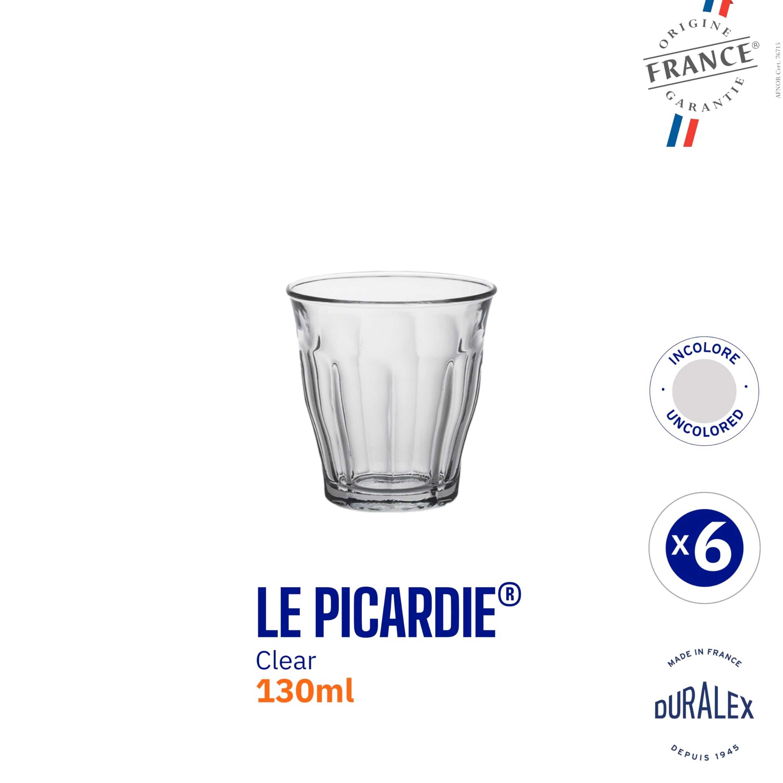 Duralex 1024AB06A0111 Tumbler Glass - 130ml Capacity, Transparent/Green, Set of 6 4