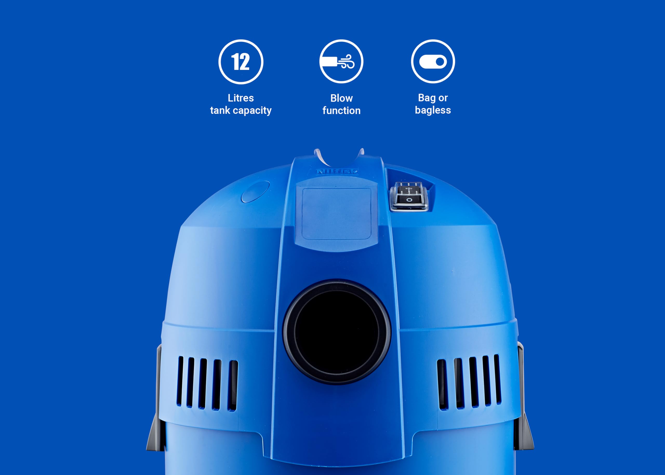 Nilfisk Buddy II 12L Wet and Dry Vacuum Cleaner - 1200W Motor | 12L Capacity | Wet/Dry Function 2
