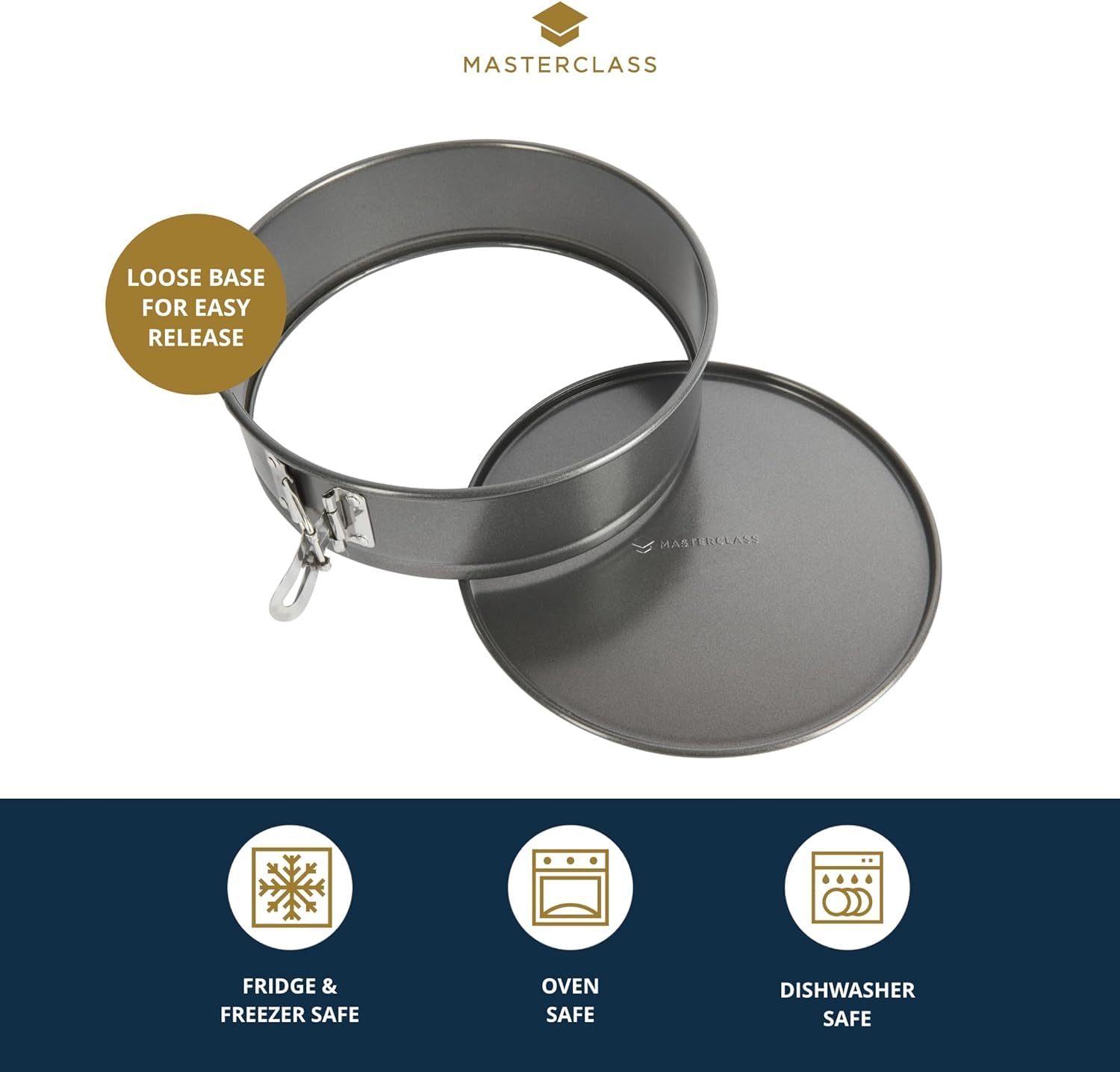 MasterClass KCMCHB10 Non-Stick Quick-Release Springform Cake Tin | 23 cm (9 Inch) | Carbon Steel 3