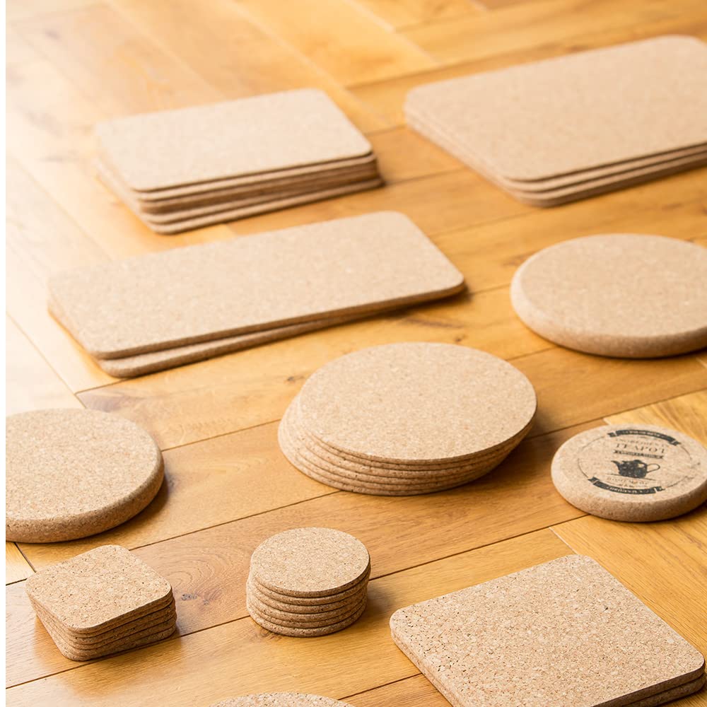 T&G FSC Certified Cork Square Pot Stands/Surface Protectors - Set of 2 | 20 x 20 x 0.9 cm 3