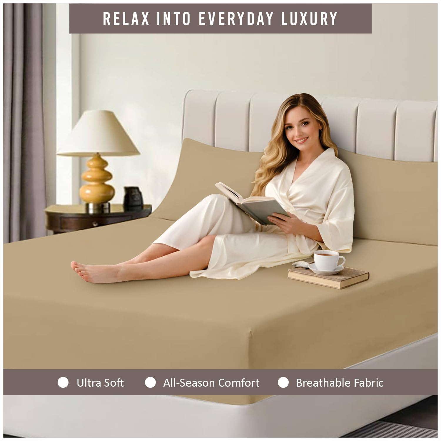 Super Dreamer Microfiber Fitted Sheet - Double Size (137x193 cm) - Soft Polyester | Deep Pocket 2