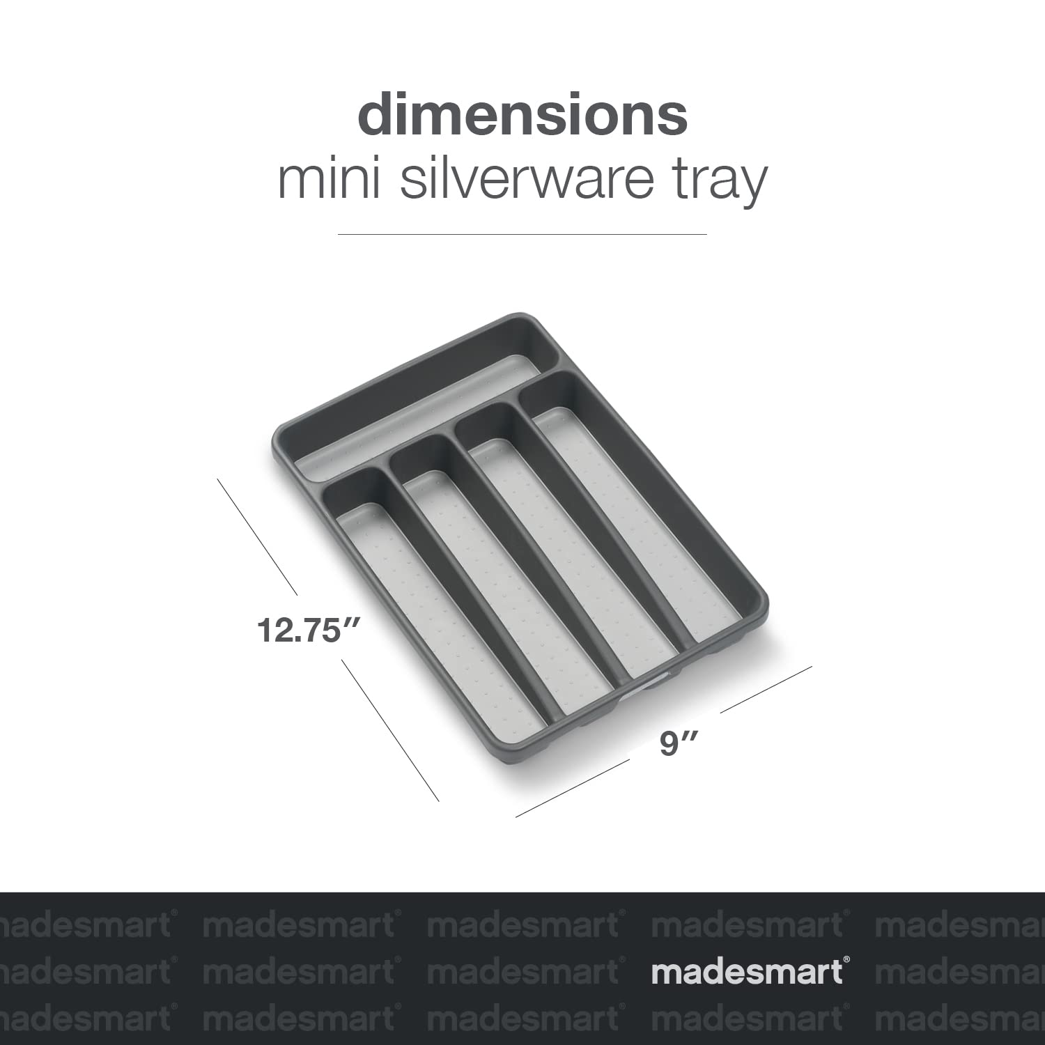 madesmart Silverware Tray - Classic 5 Compartment | Granite Color | BPA-Free Plastic 4