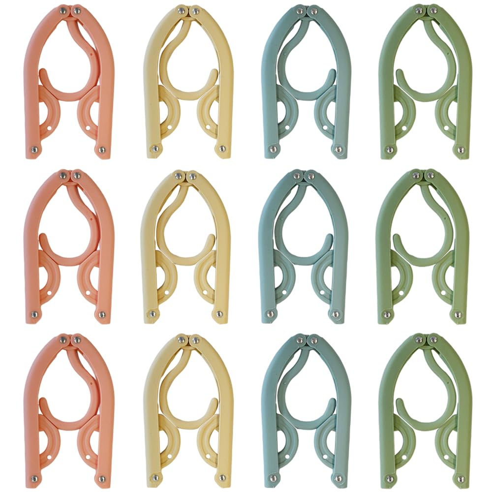 Armo Home Pack of 12 Foldable Travel Hangers - Plastic, Black, Space Saving 7