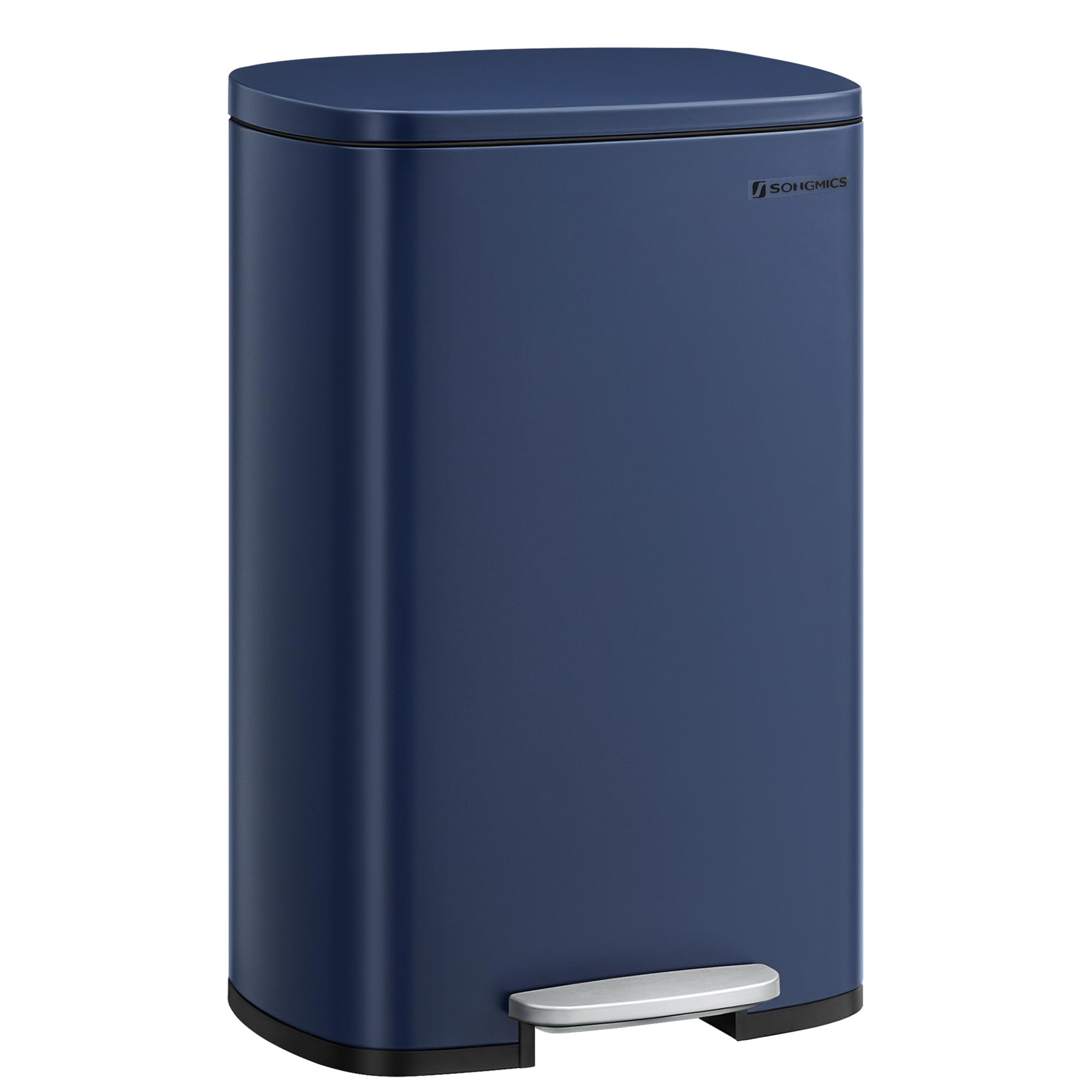 SONGMICS 50L Kitchen Bin - Soft Close Pedal, Steel Construction, Inner Bucket | Blue 1