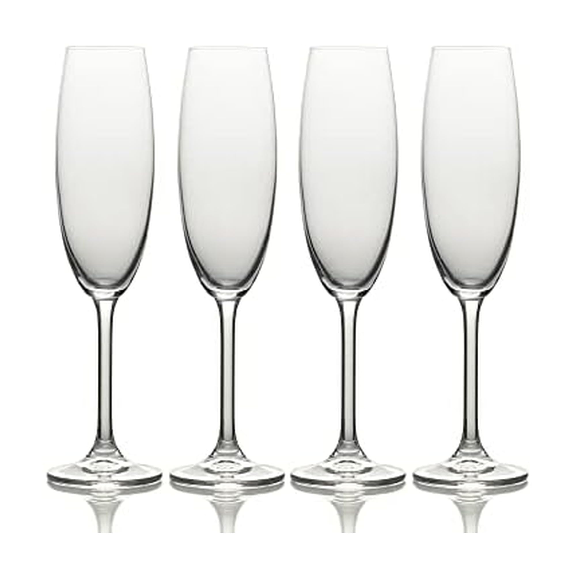 MIKASA Julie Champagne Flutes Set - 4 Piece, 8 Ounce Capacity, Lead Free Crystal Glass 1
