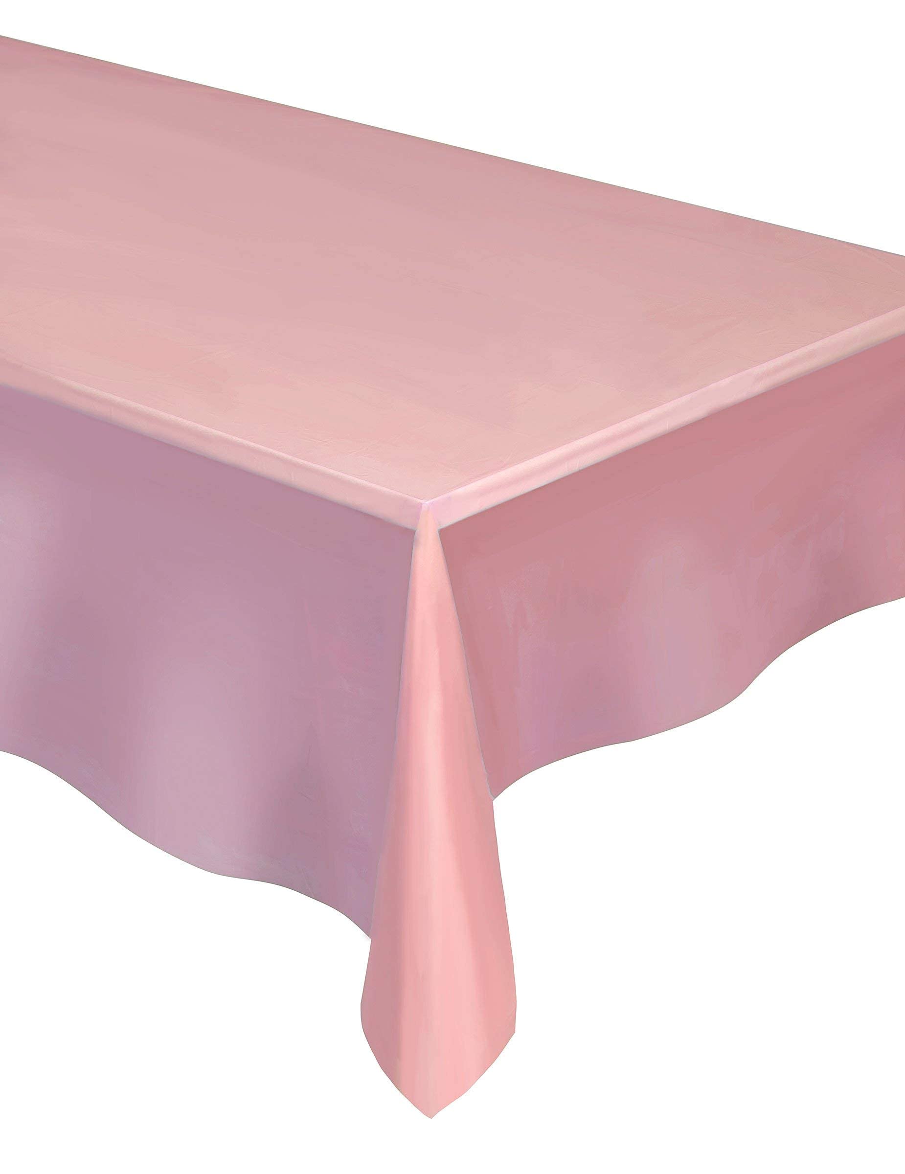 Unique Plastic Rectangular Table Cover - Light Pink | 54" x 108" | 1 Pc 5