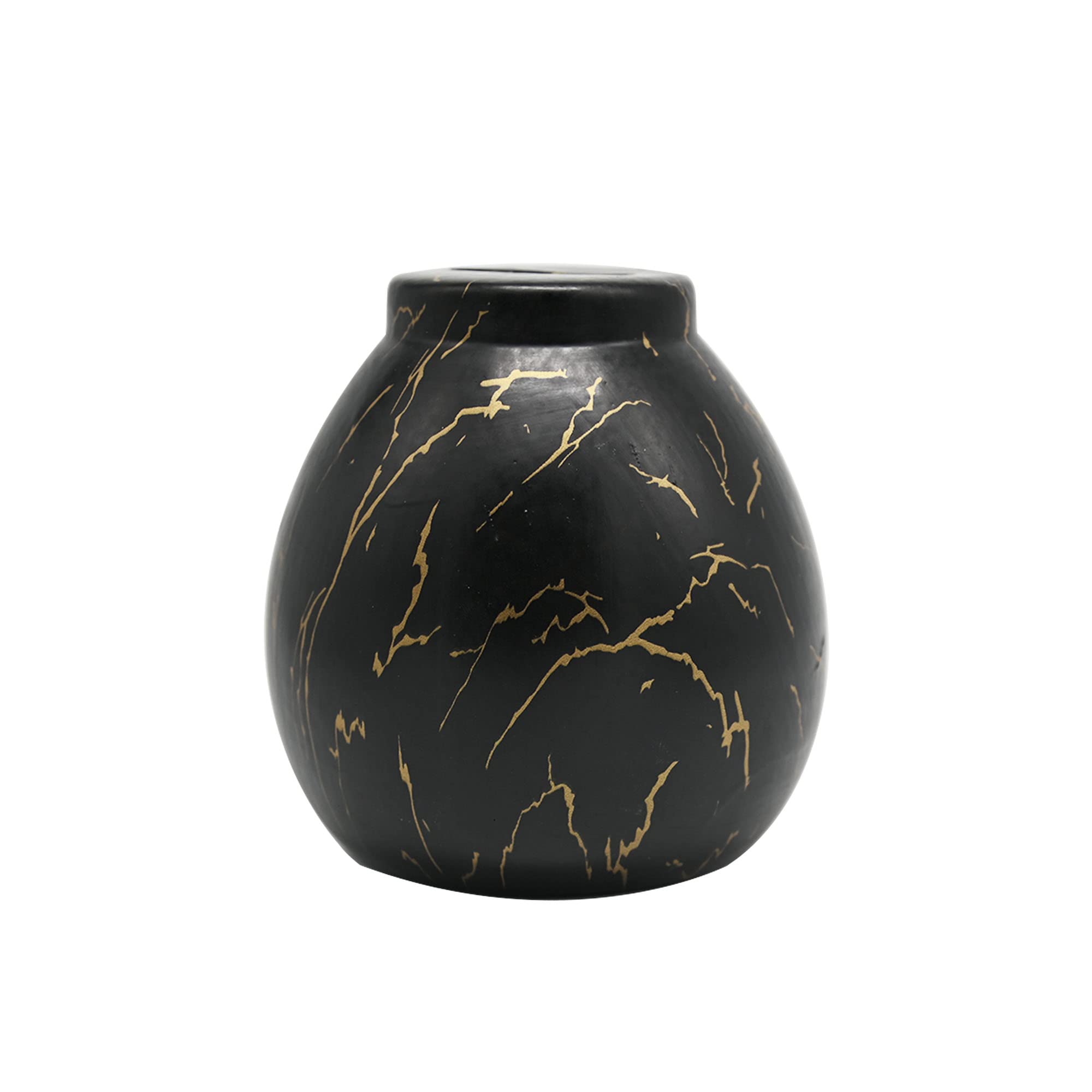 Ram ONLINE Ceramic Money Pot - Black Marble Effect Savings Piggy Bank | Smash to Open | 14cm Cube 2