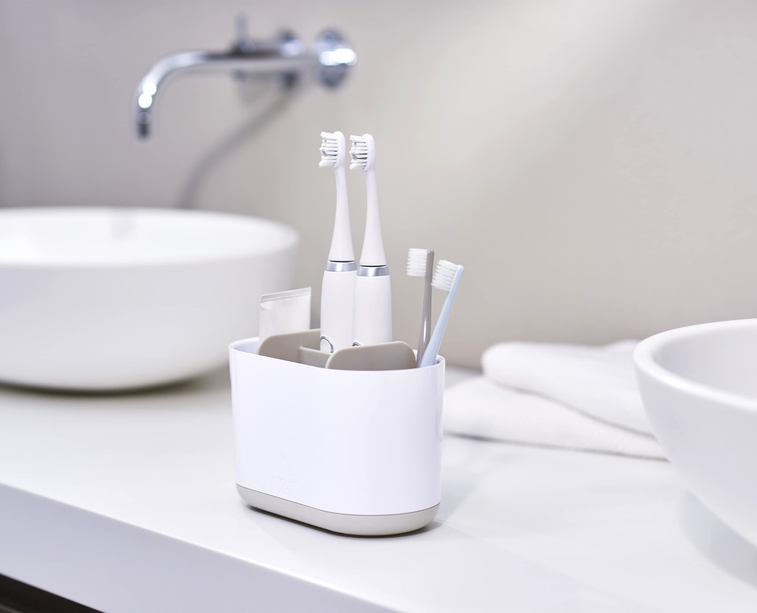 Joseph Joseph Duo Detachable Toothbrush Holder - Organised Storage | Quick Dry | White, Large 5