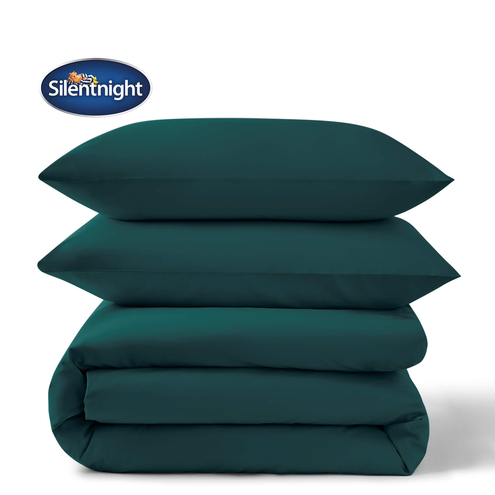 Silentnight Pure Cotton Duvet Set - 200 Thread Count Percale | King Size | Teal 5