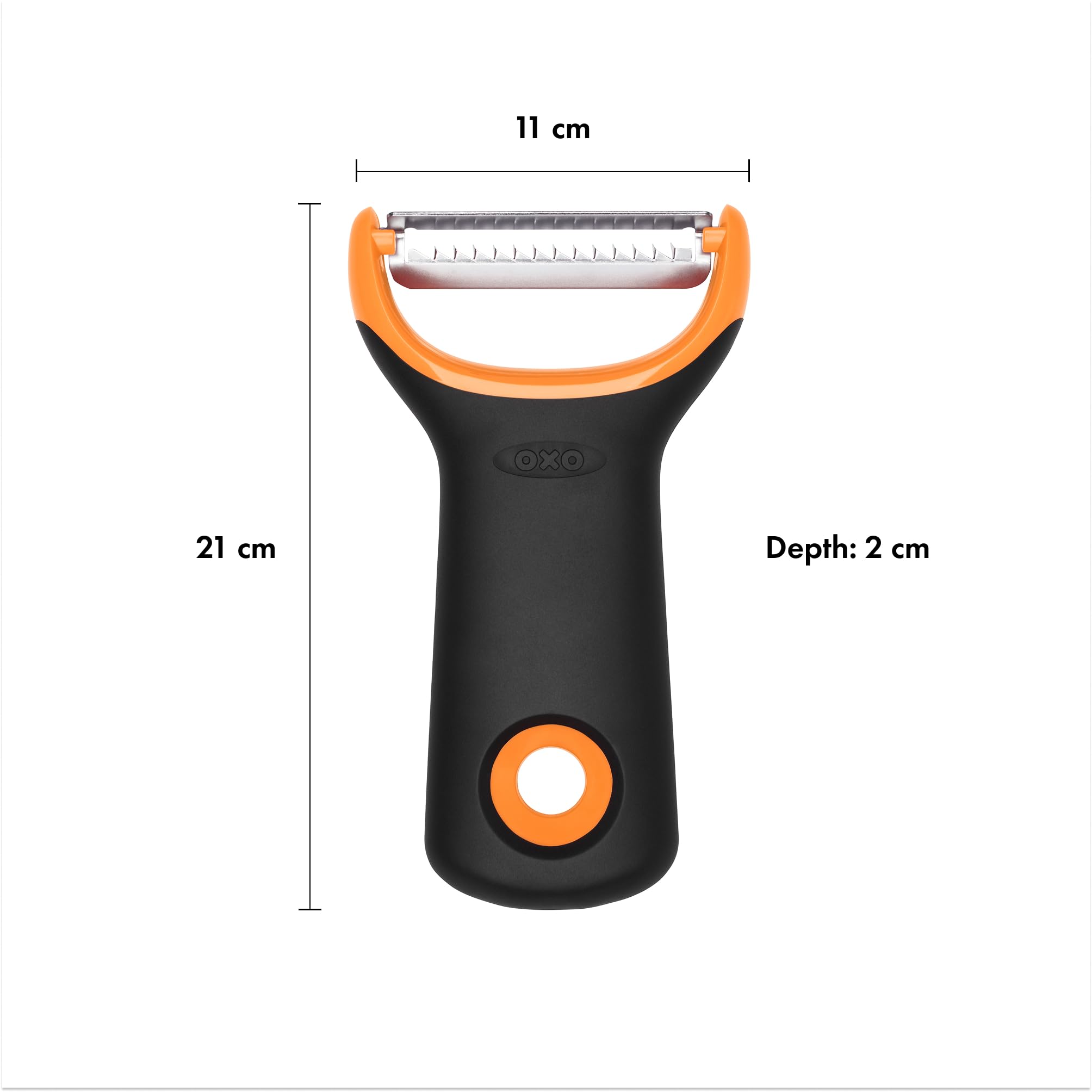 OXO Good Grips Julienne Prep Peeler - Sharp Stainless Steel Blades for Uniform Strips | Orange 3