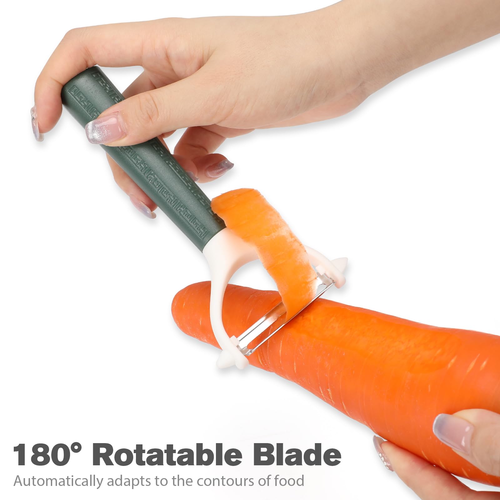 Euqvunn 2-Piece Y-Shaped Vegetable Peeler Set | 420 Stainless Steel Blade | Ergonomic Non-Slip Grip 3
