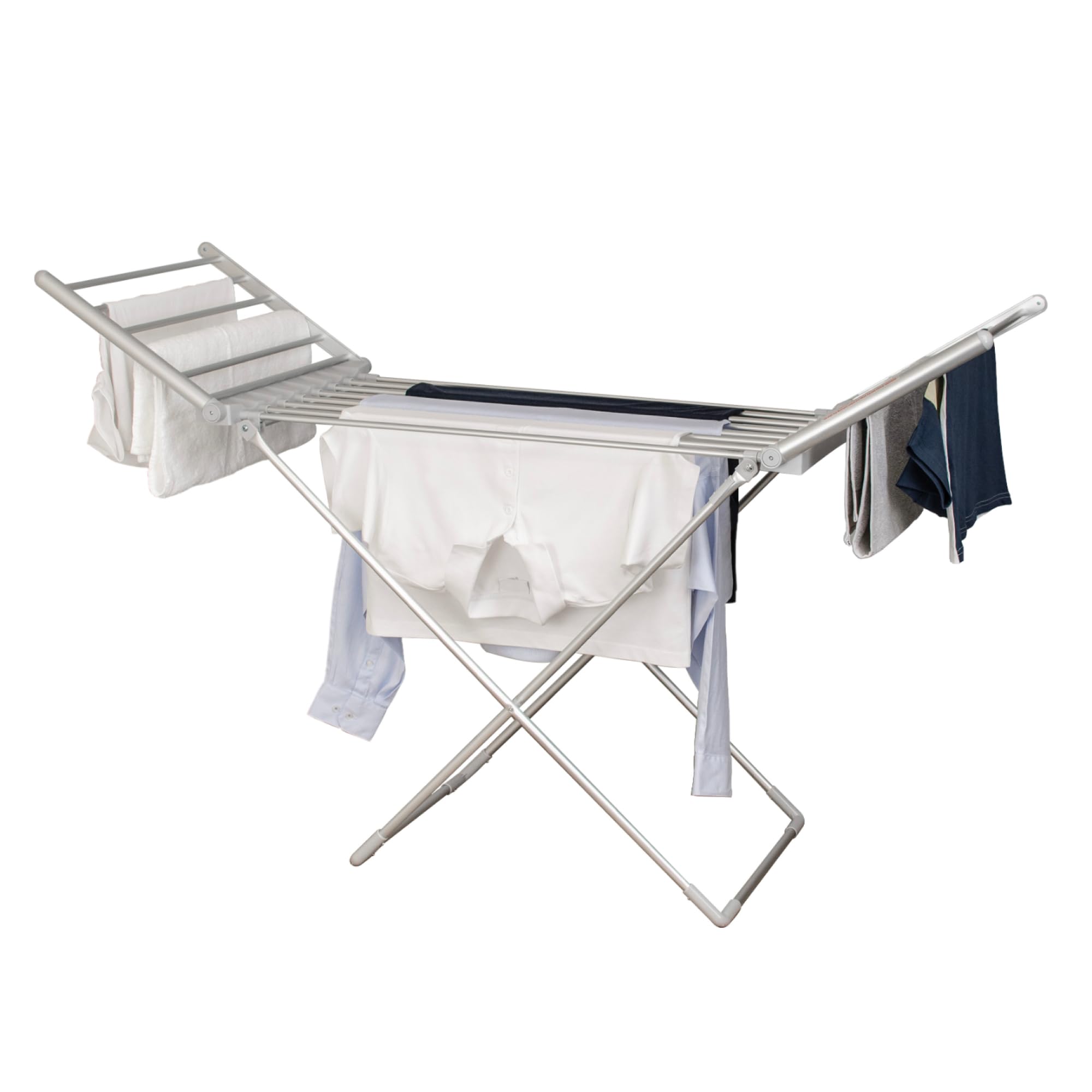 Status 230W Heated Winged Clothes Airer - Foldable Aluminium, 15kg Capacity | Silver 1