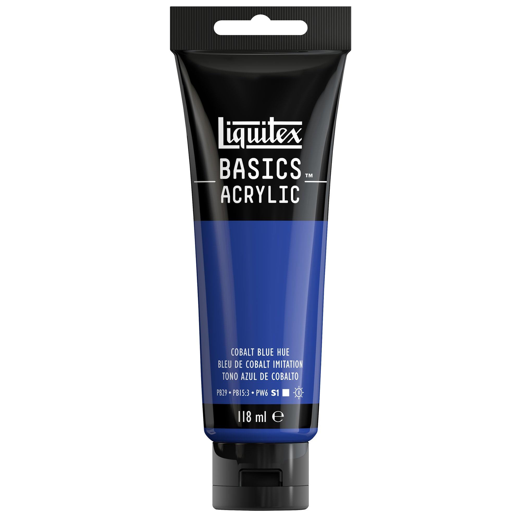 Liquitex Basics Acrylic Paint - Cobalt Blue Hue | Medium Viscosity | 118 ml Tub 1