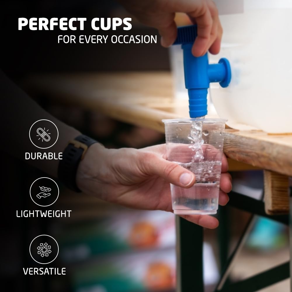 ACCURATE 100 Pack Clear Plastic Disposable Drink Cups - 180ml (7 Ounce) | Lightweight 7
