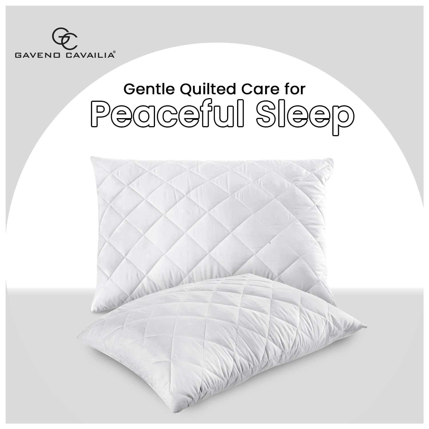 GC GAVENO CAVAILIA Quilted Pillow Protectors - 2 Pack Standard Size 50x75 cm | Polycotton 3