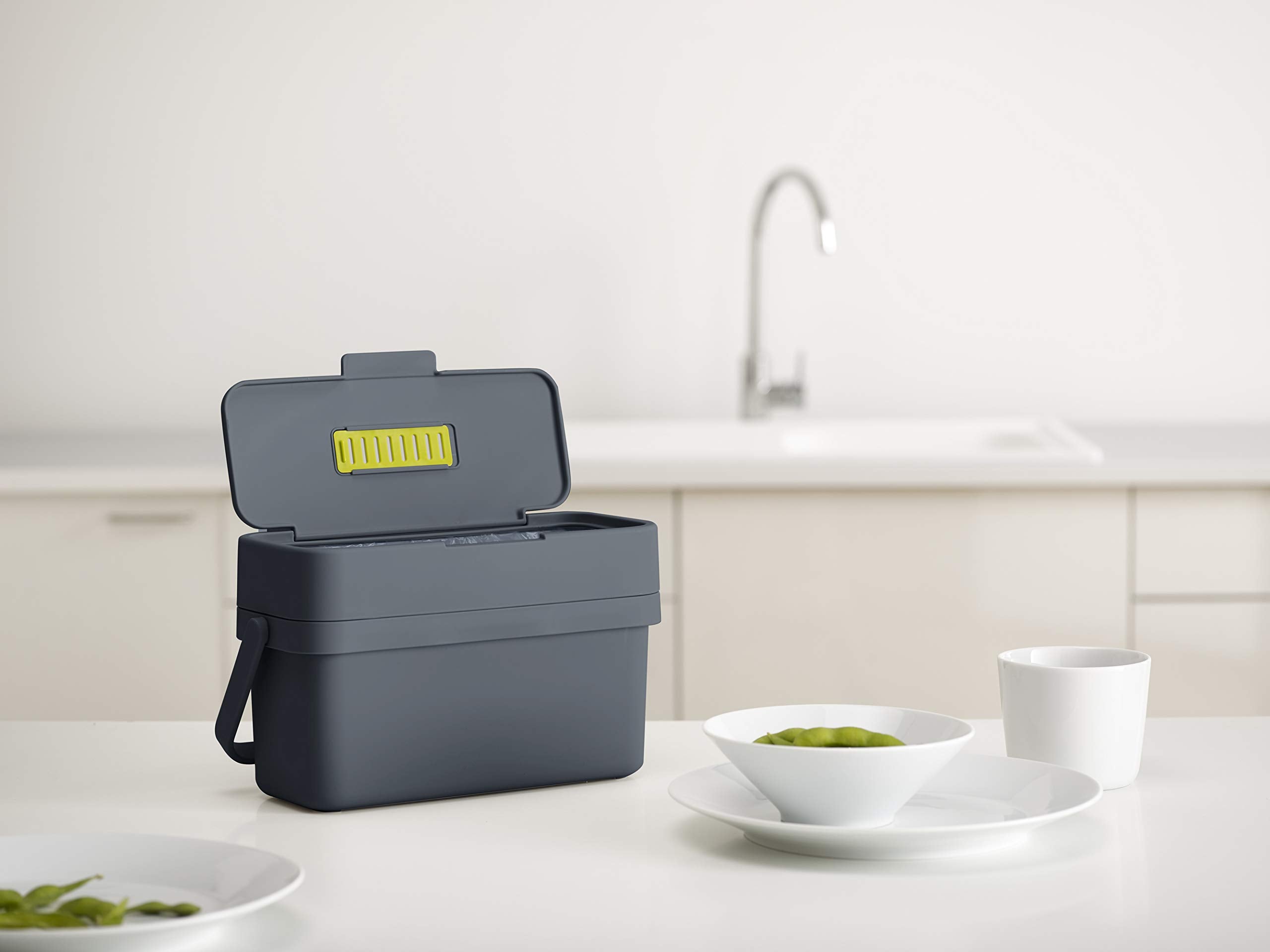 Joseph Joseph Compo 4L Slimline Food Waste Recycling Caddy with Adjustable Air Vent | Graphite 4