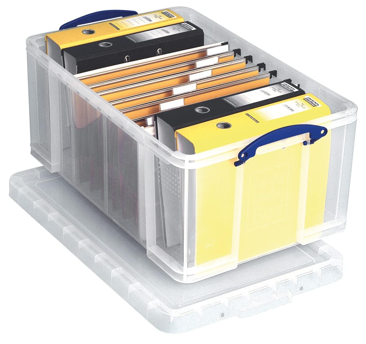 Really Useful Box Plastic Storage Box - 64 Litre Capacity, Clear, Stackable | Pack of 2 6