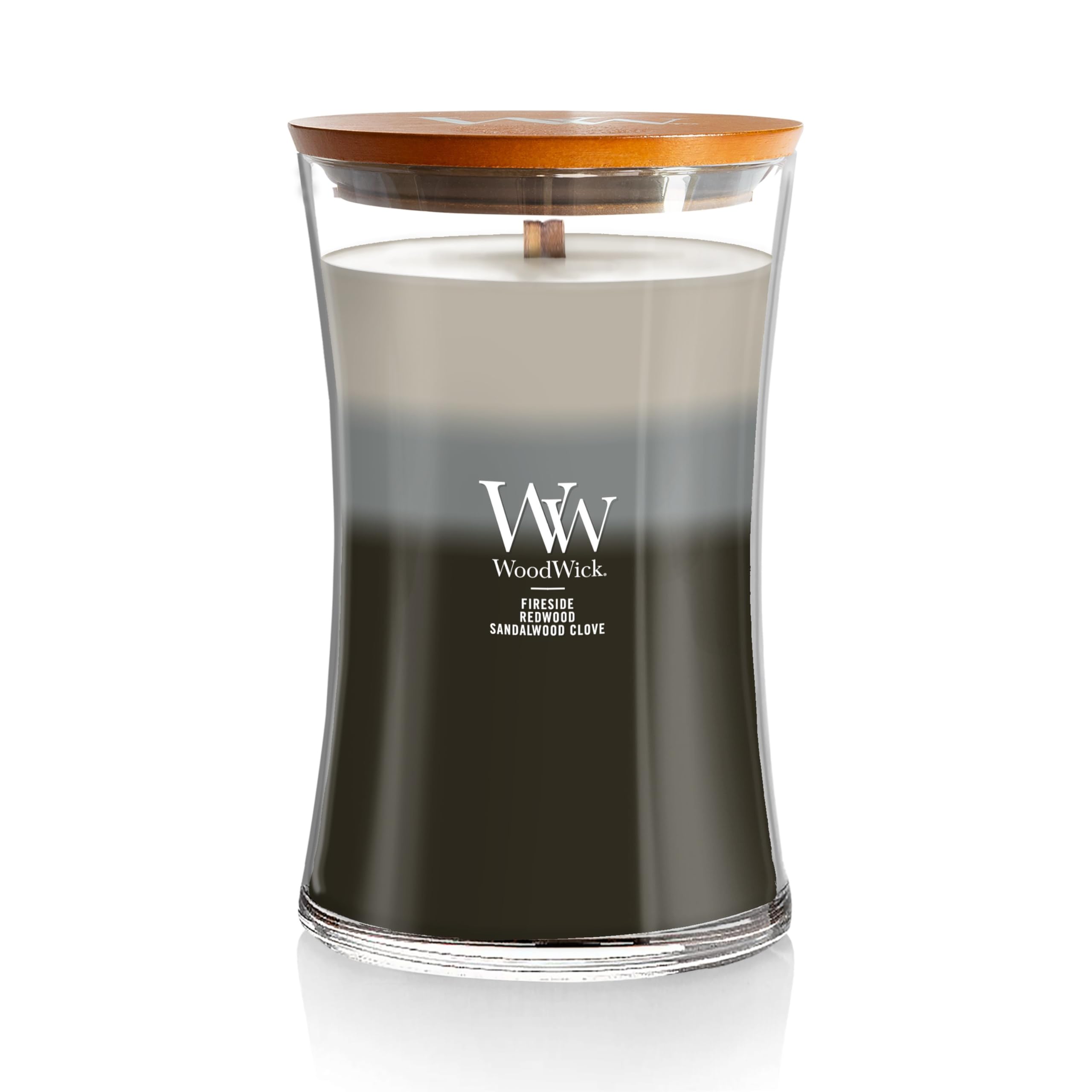WoodWick Large Hourglass Trilogy Candle - Warm Woods Scent Collection | Up to 130 Hours Burn Time