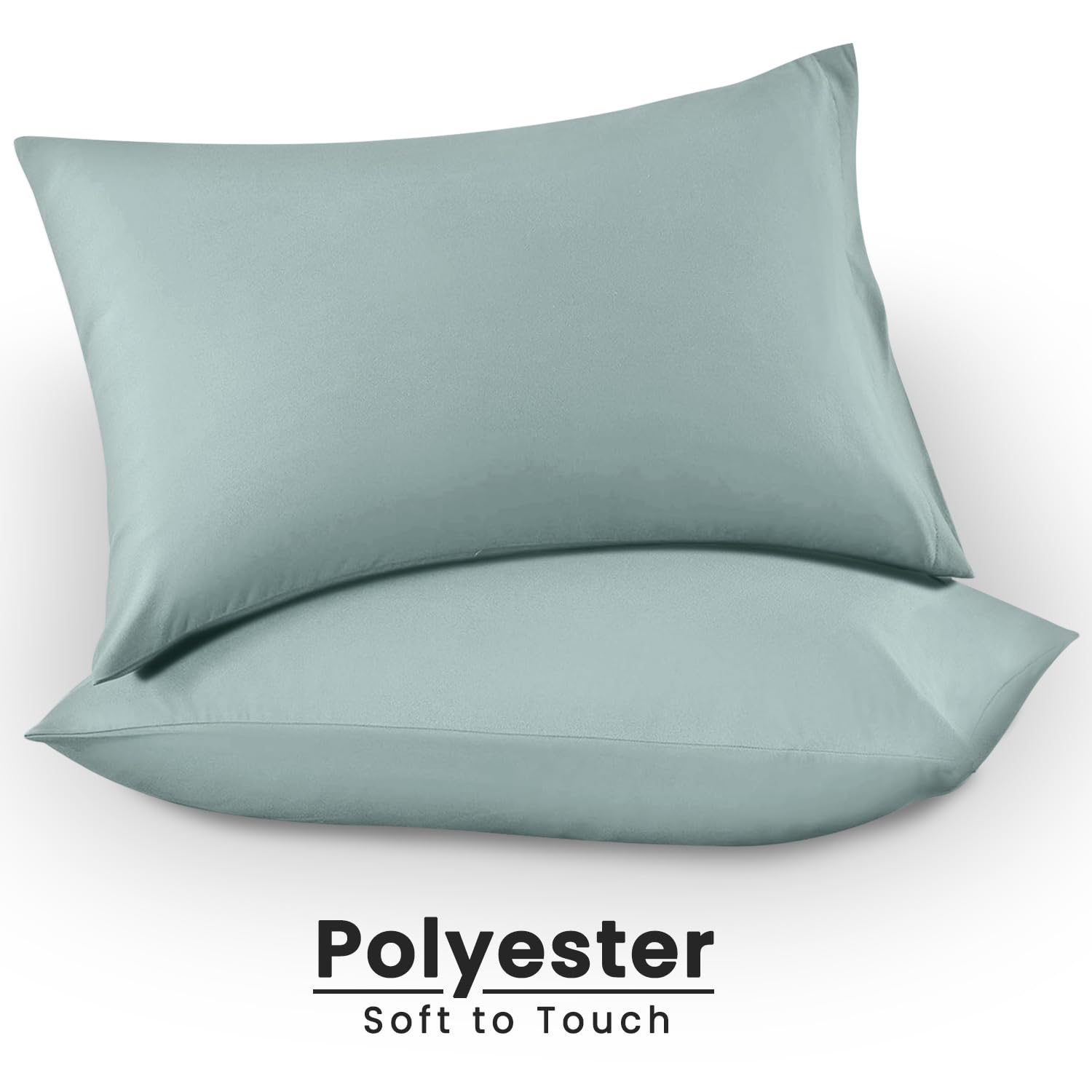Super Dreamer Microfiber Pillow Cases - Soft & Smooth Envelope Closure Pair | Duck Egg 4