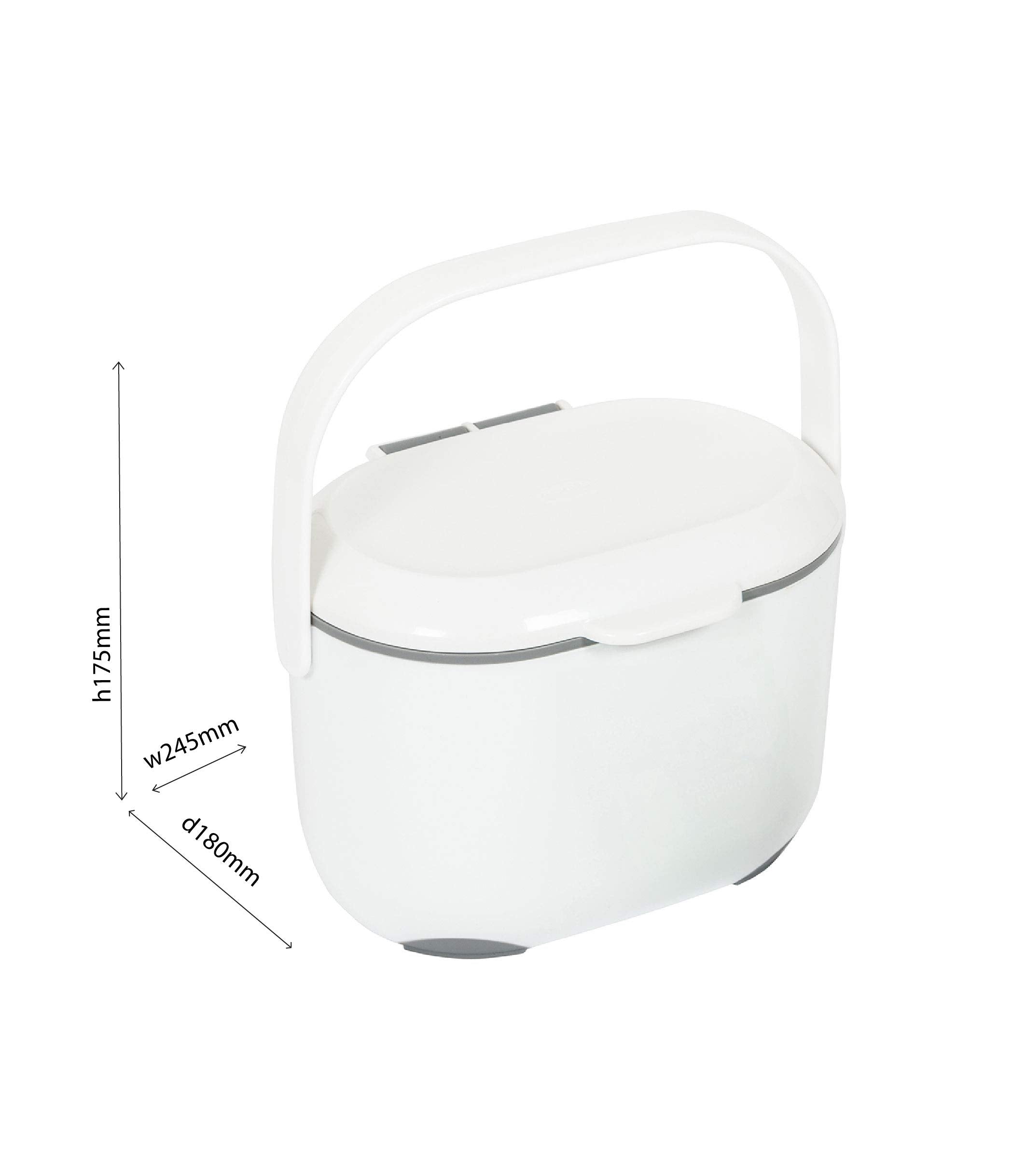 Addis 515630 Kitchen Compost Caddy - 2.5L Capacity | Black/Grey Plastic 6