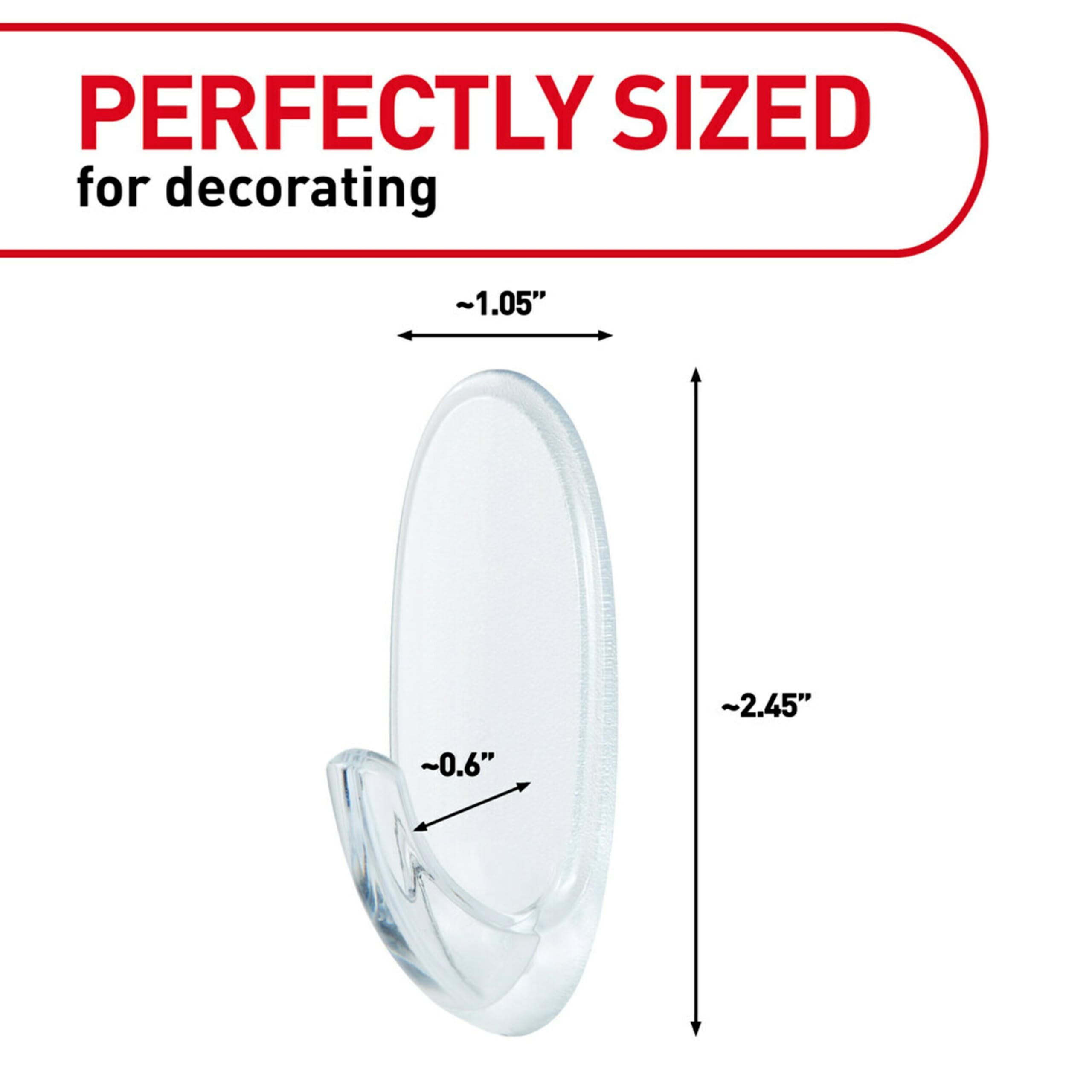 Command Clear Medium Wall Hooks - Damage-Free Hanging | Holds 2 lbs | 7 Hooks & 12 Strips 2