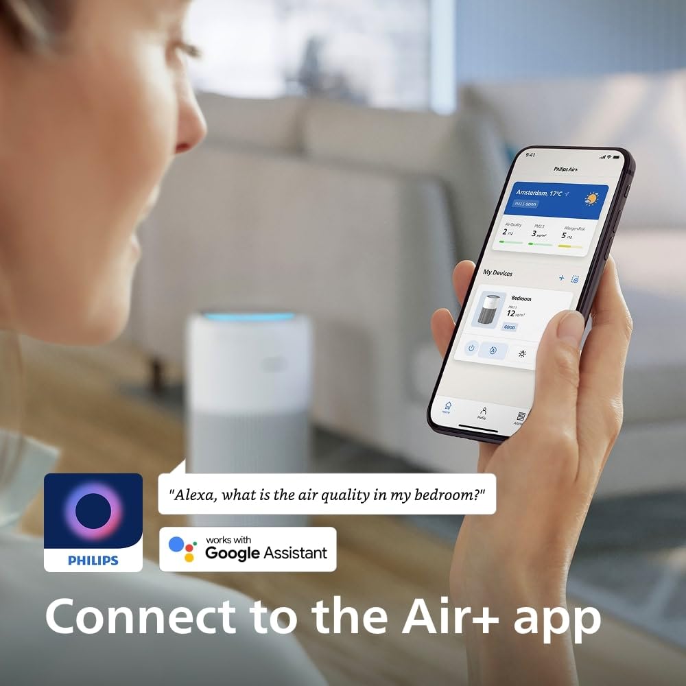 Philips Air Purifier 2200 Series - HEPA NanoProtect + Active Carbon Filter | 109m² Coverage | 13 dB(A) 7