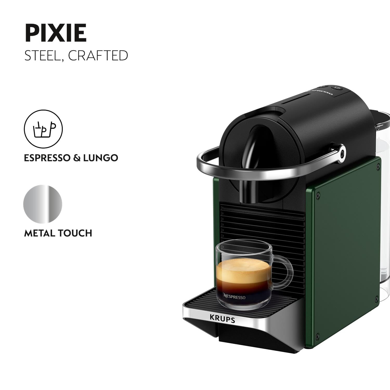 Nespresso Pixie Coffee Pod Machine by Krups - 19-Bar Pressure, Fast Heat-Up, Auto Shut-Off | Dark Green 4