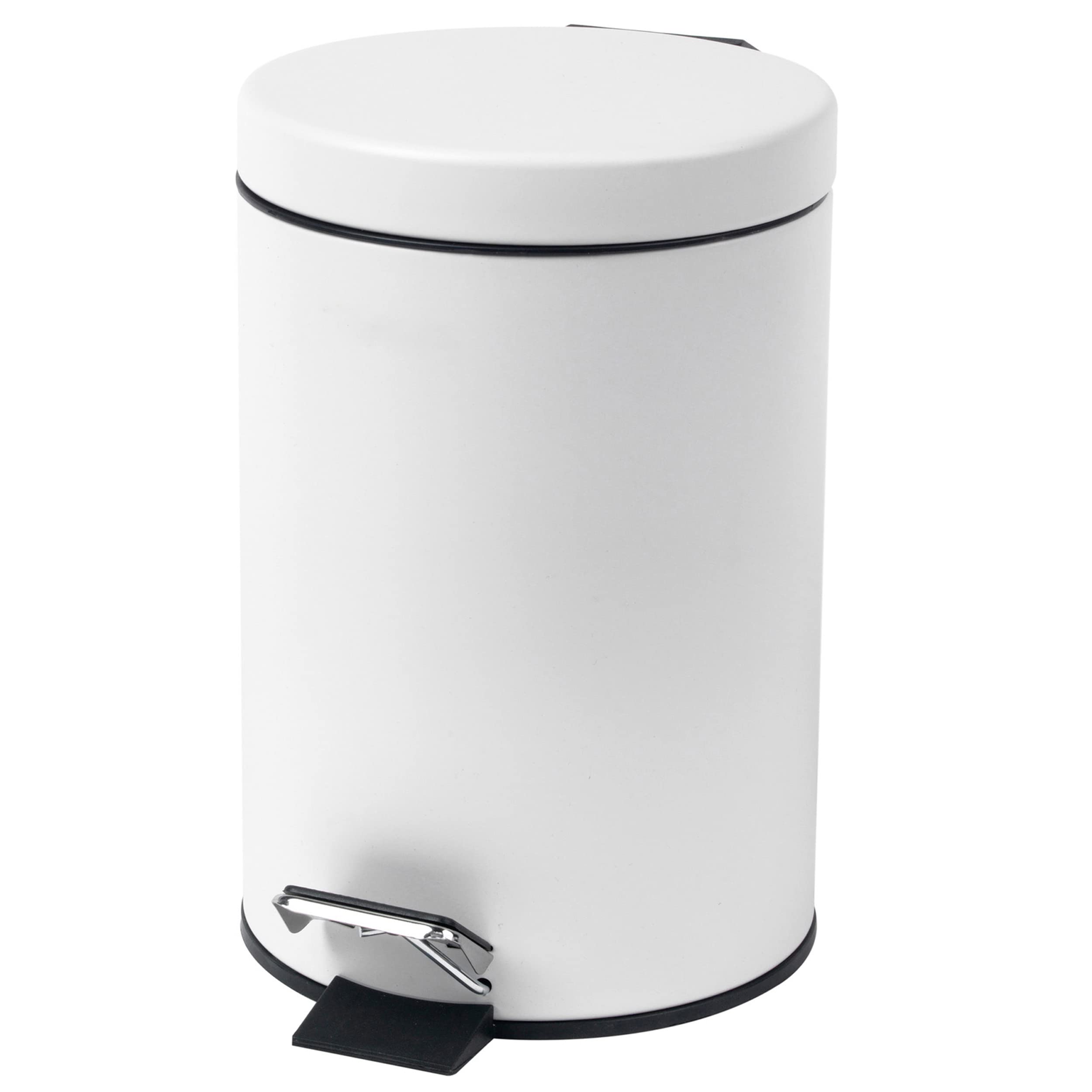 Beldray 3L Round Pedal Bin - Small Stainless Steel Waste Bin with Soft Close Lid | White | LA038098WHT 1
