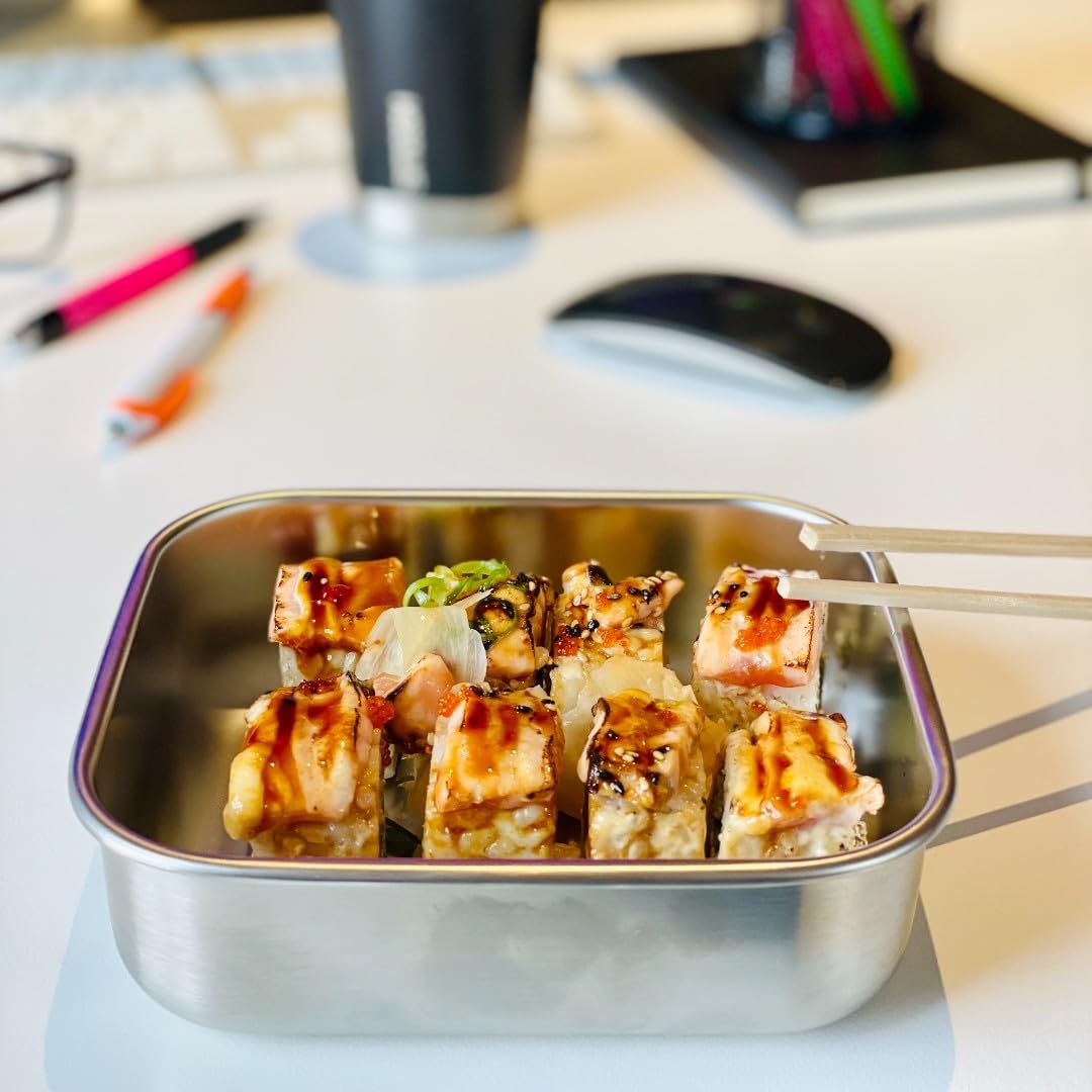 Smash Microwave Safe Stainless Steel Lunch Box - 600ml Capacity | Airtight & Leakproof | Blue 8