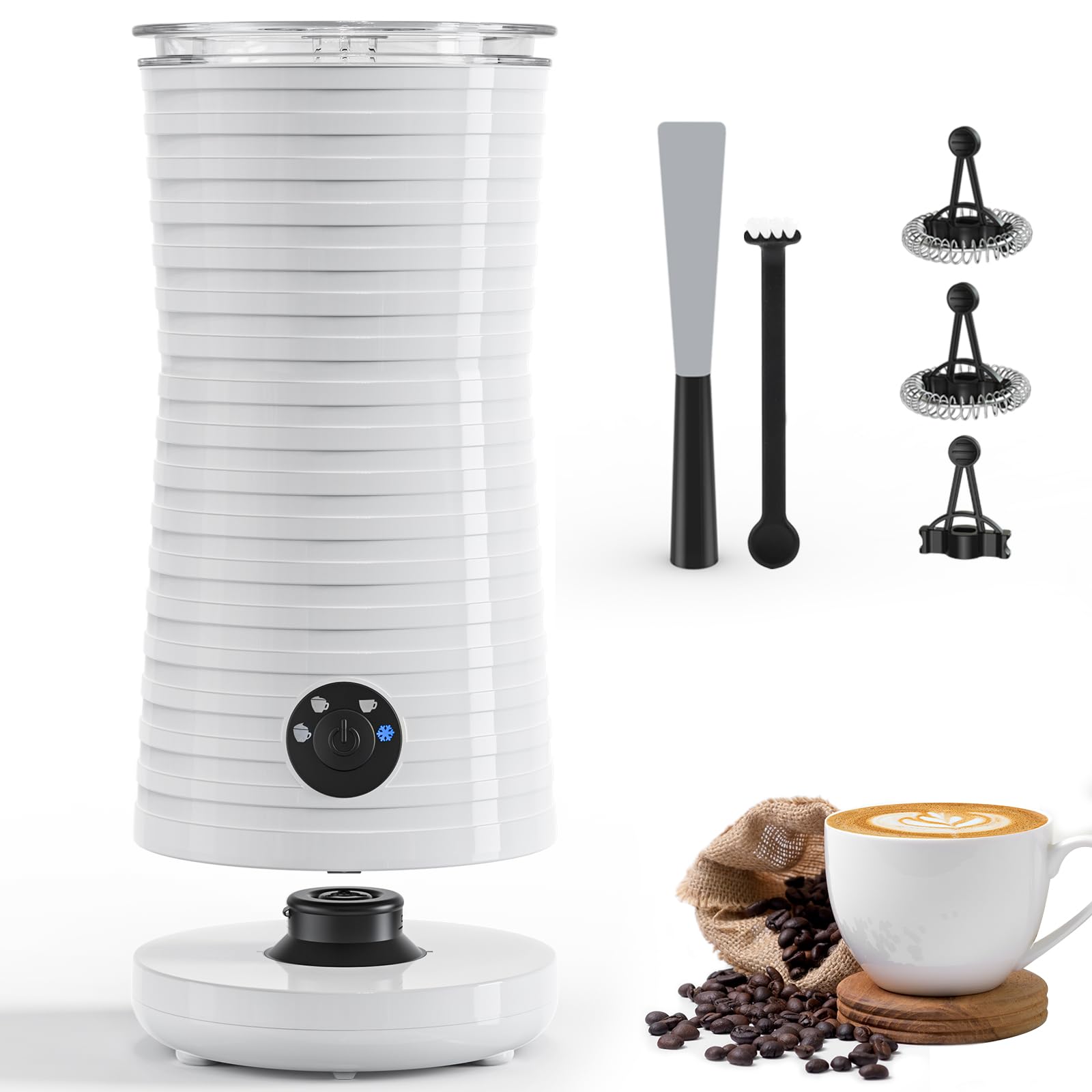 morpilot Automatic Milk Frother - 4 in 1 Hot/Cold Frothing | 400W Quiet Operation | Stainless Steel