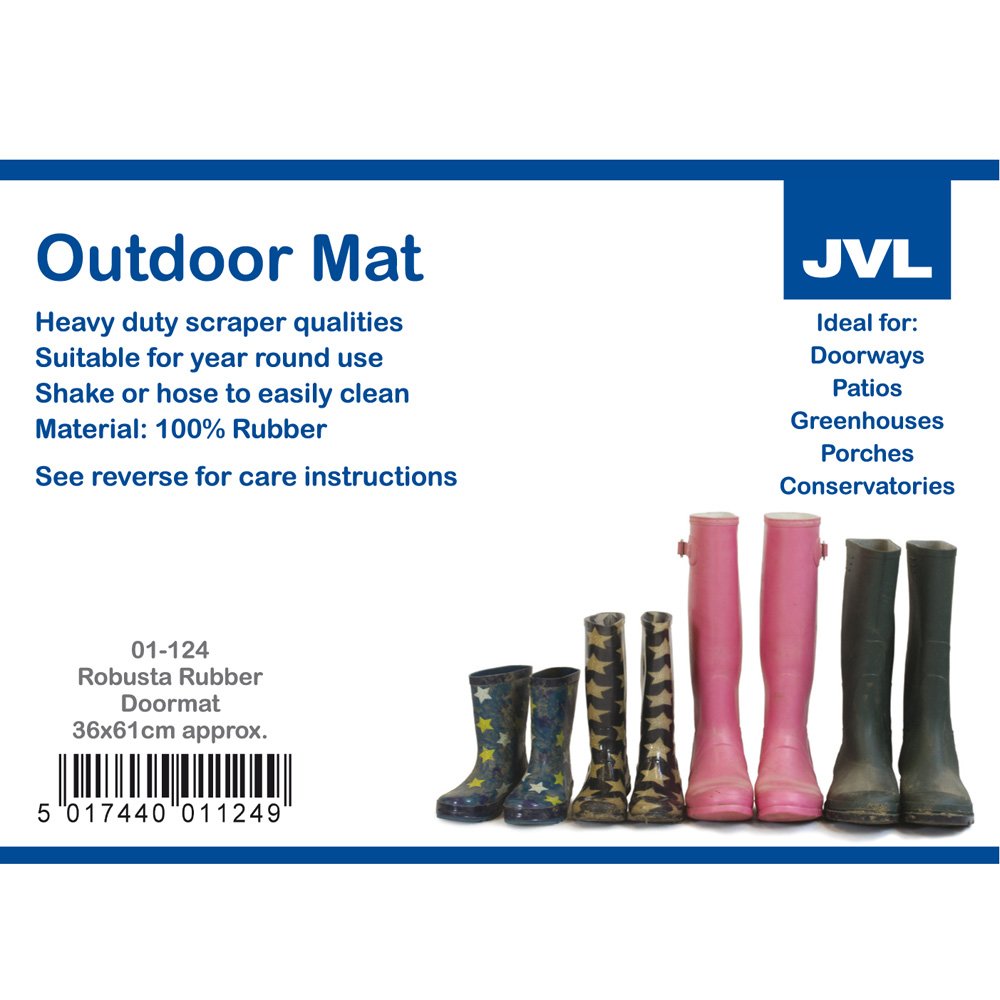 JVL Robusta Heavy Duty Rubber Link Doormat - 36x61 cm | 1.81 kg | Black 7
