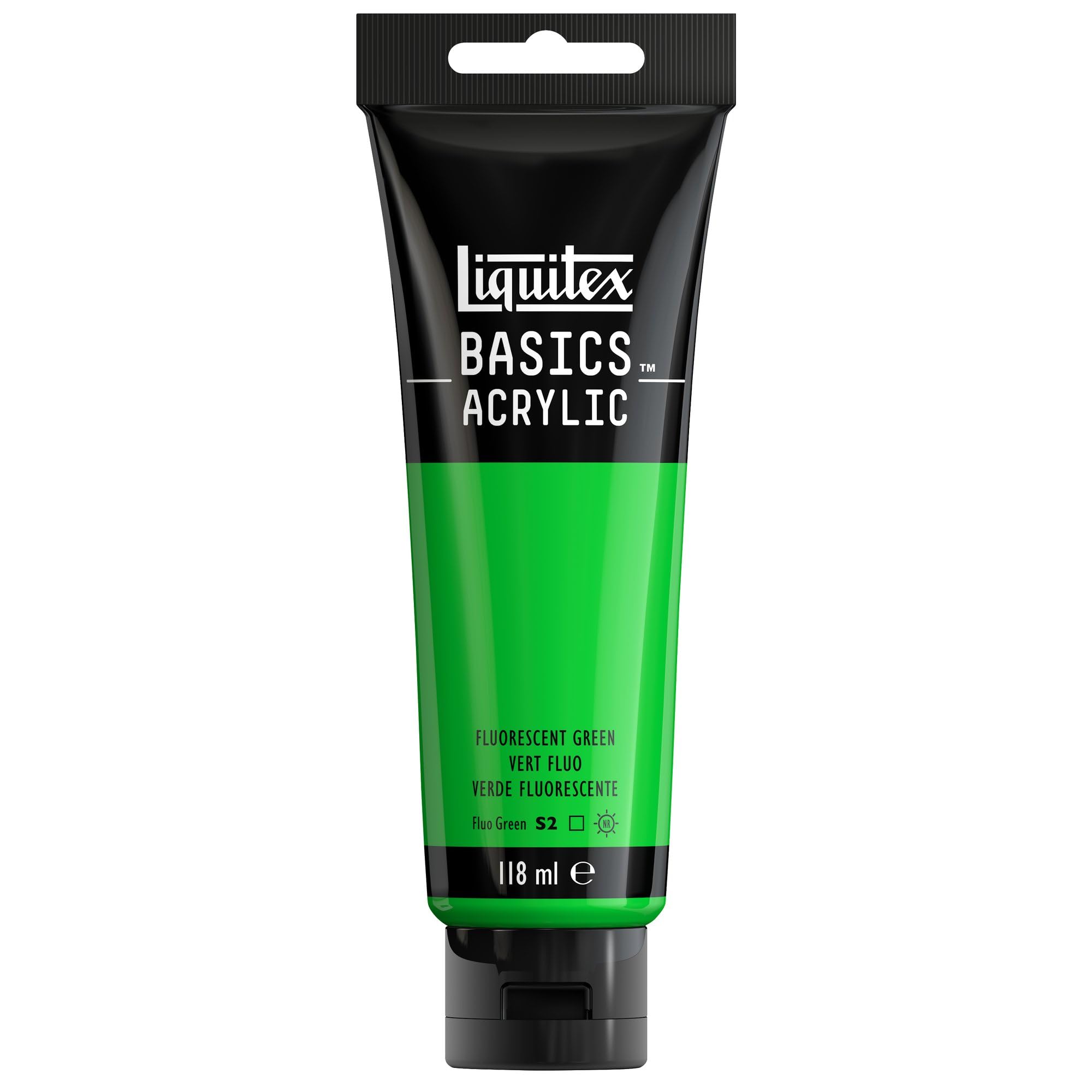 Liquitex Basics Acrylic Paint - Fluorescent Green | 118 ml Tube | Archival Quality 1