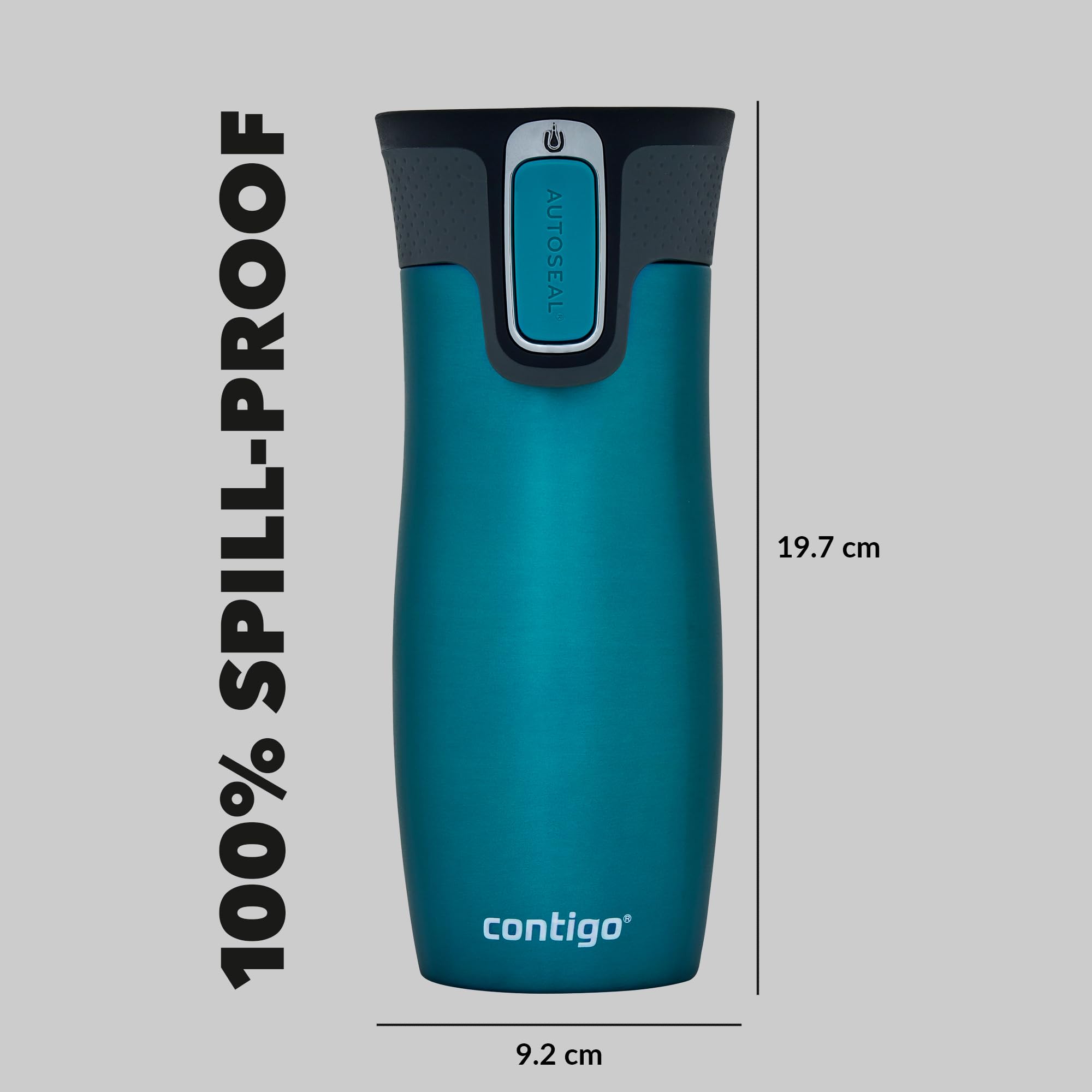 Contigo West Loop Autoseal Travel Mug - 470 ml Stainless Steel Thermal Vacuum Flask | Leakproof | Bay 8